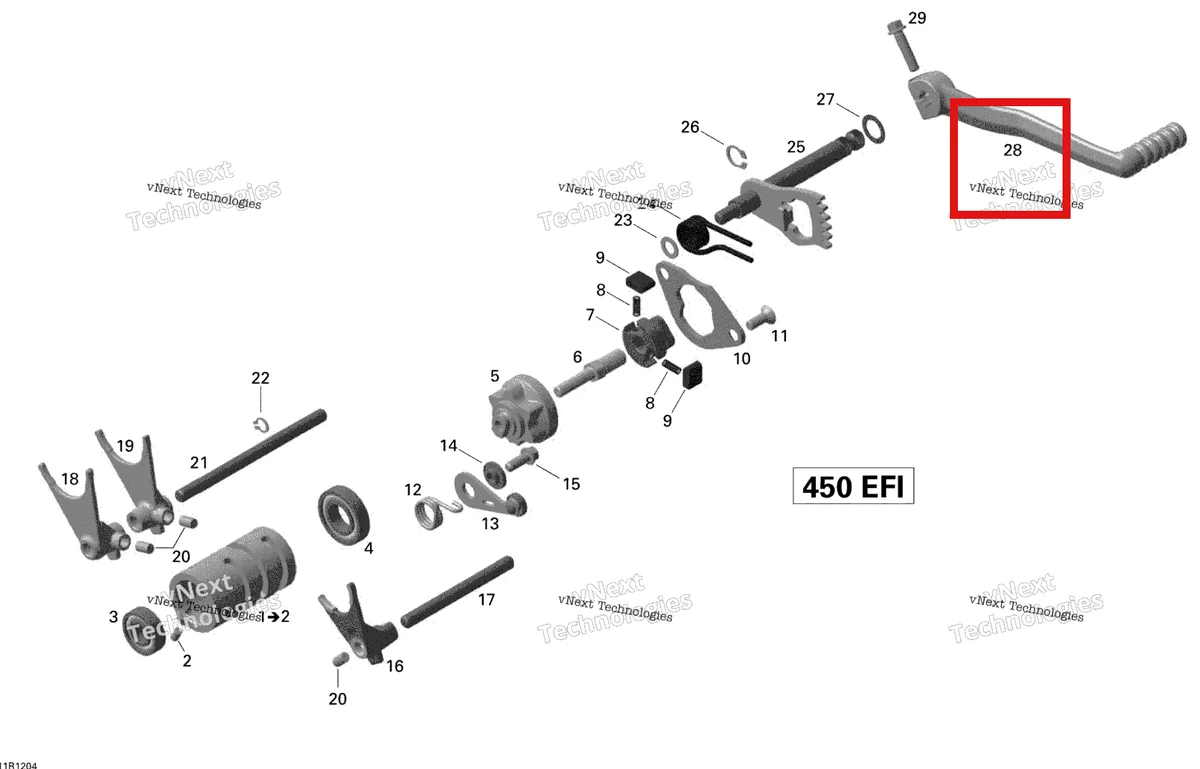 Деталь 420248540 на схеме узла 2015 Can-Am DS 450EFI STD Shifting