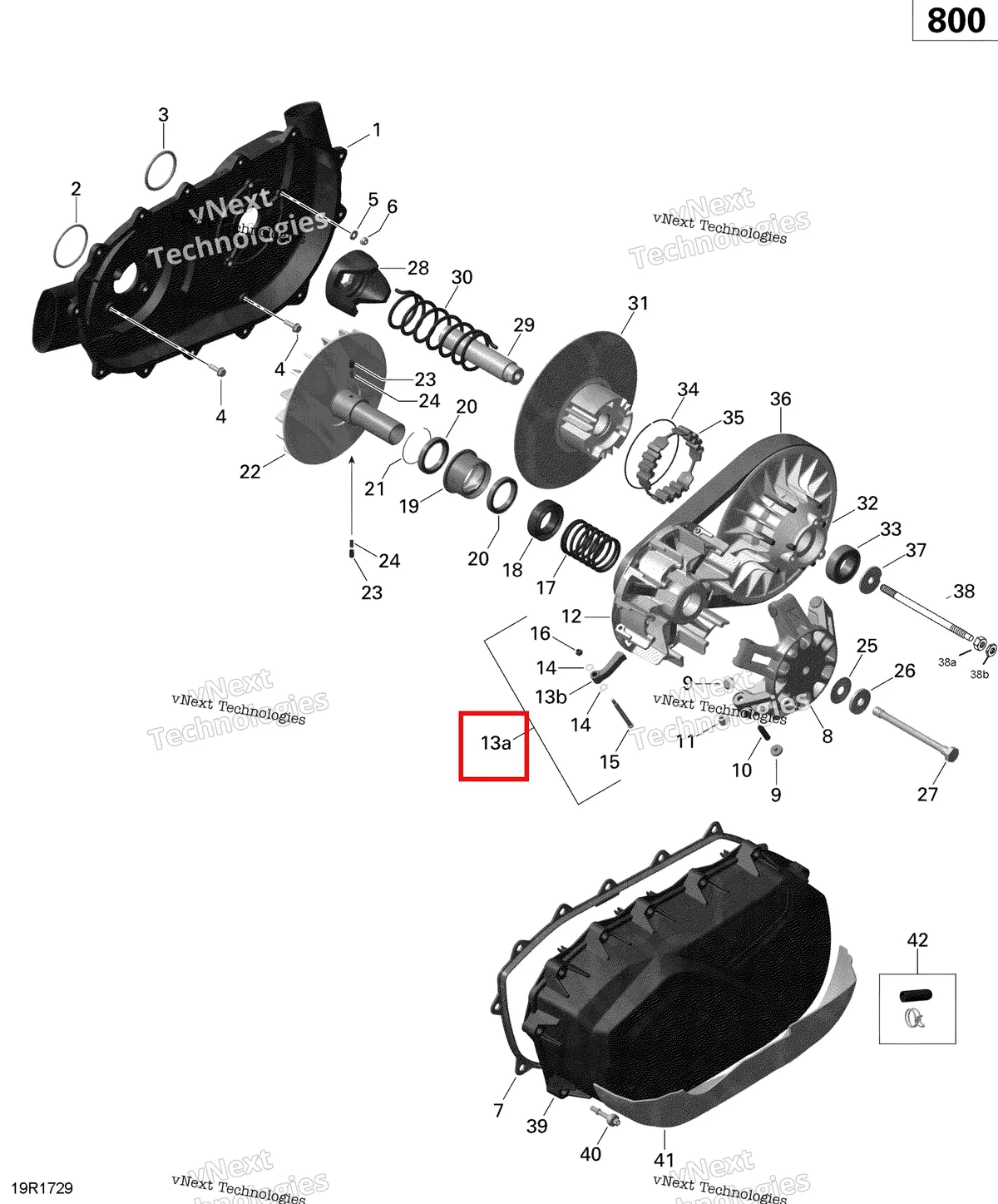 Деталь 420248607 на схеме узла 2020 Can-Am Commander 800R EFI Transmission - 800R Efi
