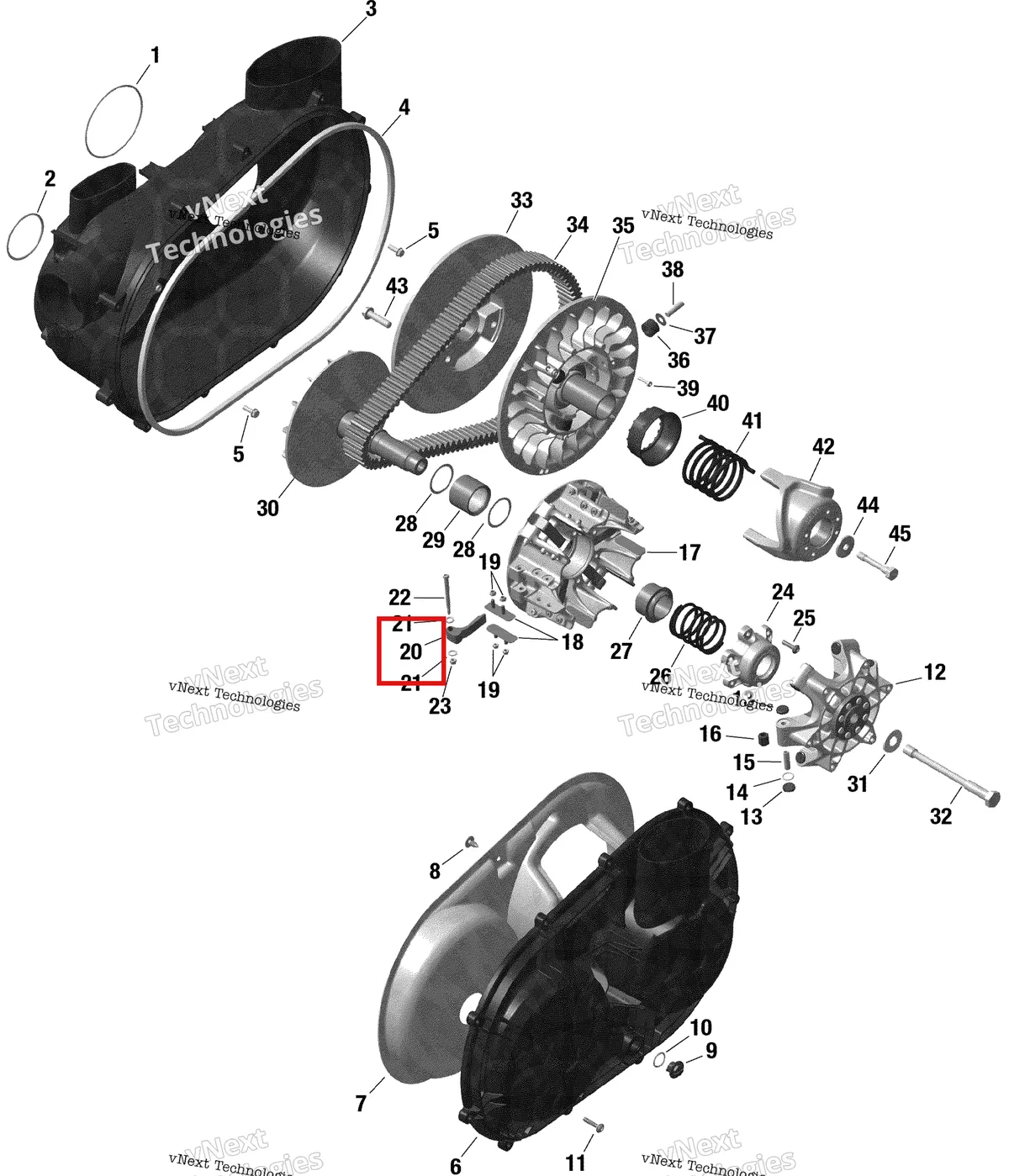 Деталь 420248658 на схеме узла 2021 Can-Am Maverick Turbo R - DS - CE Rotax - Transmission