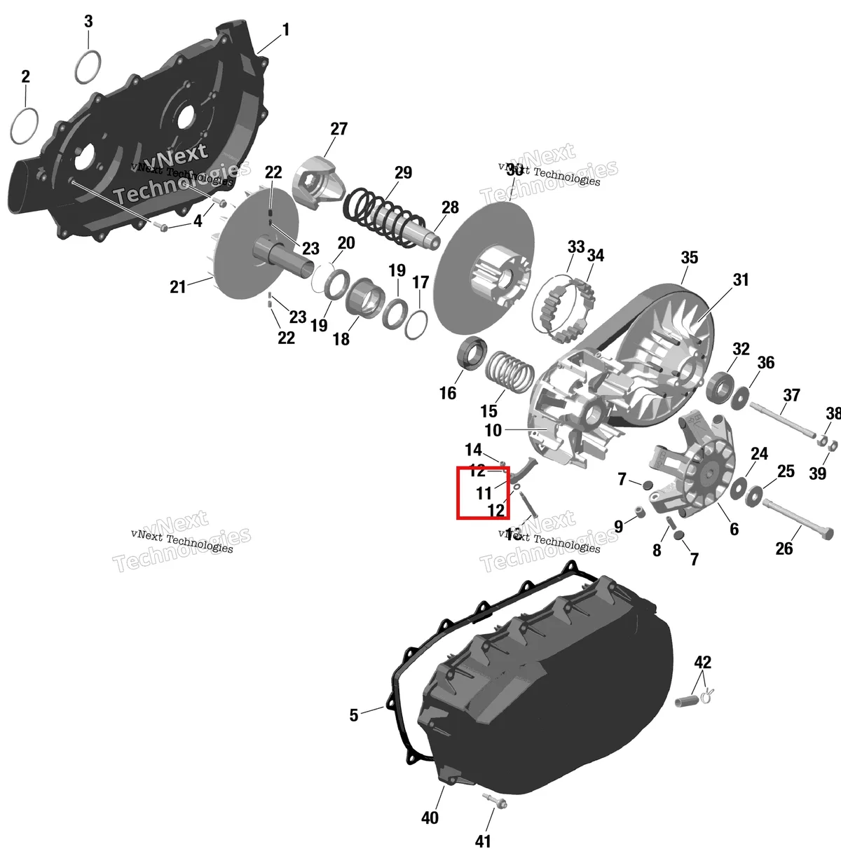 Деталь 420248680 на схеме узла Rotax - Cvt