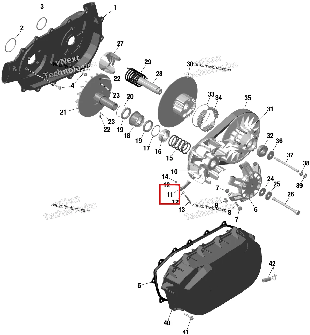 Деталь 420248681 на схеме узла 2024 Can-Am Outlander 850 EFI 4X4 - 2ARA - DPS Package - Granite Grey Rotax - Cvt