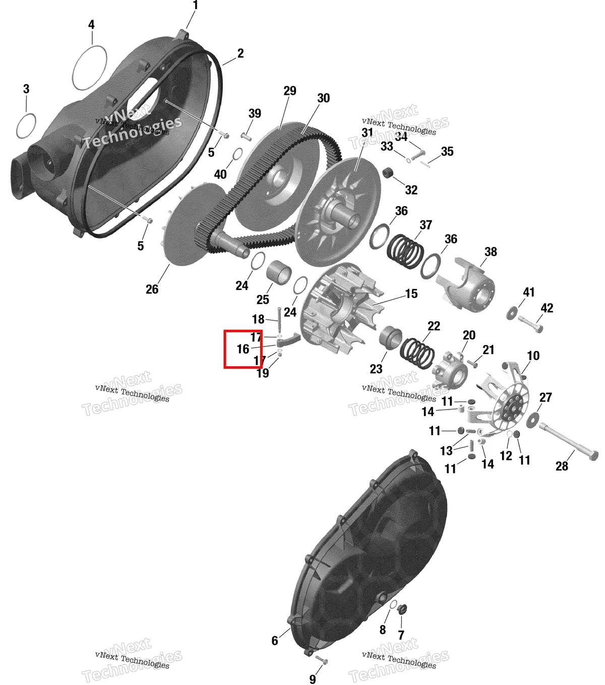 Деталь 420248683 на схеме узла 2021 Can-Am Traxter HD8 - DPS - CE Rotax - Transmission Defender