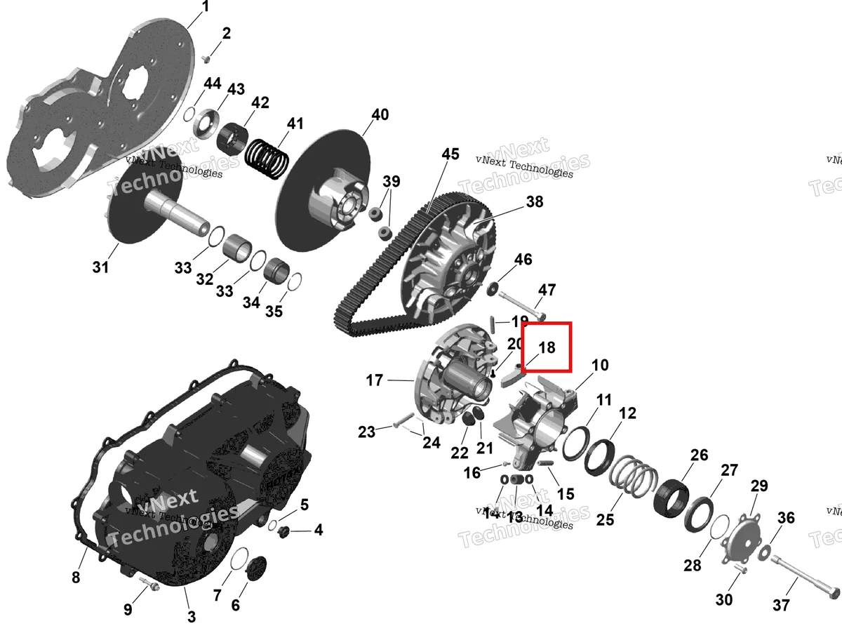 Деталь 420248733 на схеме узла 2026 Can-Am OUT-MAX - 6X6 - DPS - 700 EFI - 2FTB - Granite Grey Rotax - Cvt
