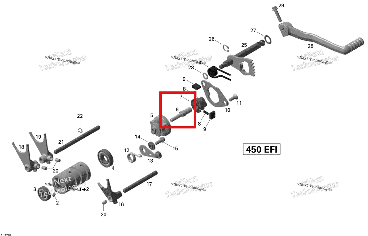 Деталь 420249150 на схеме узла 2015 Can-Am DS 450EFI STD Shifting