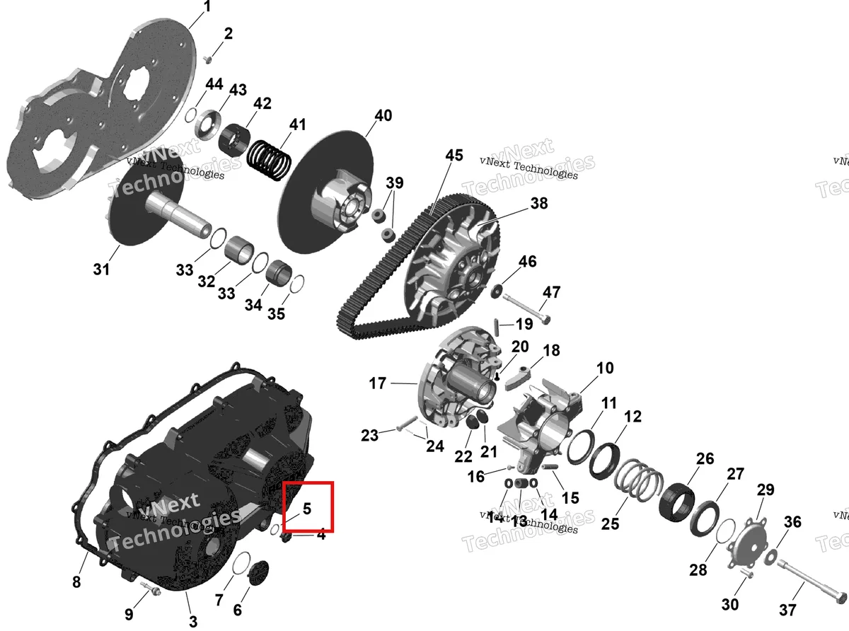 Деталь 420250052 на схеме узла 2026 Can-Am OUTLANDER - 2X4 - STD - 500 - 1KTB - Legion Red Rotax - Cvt