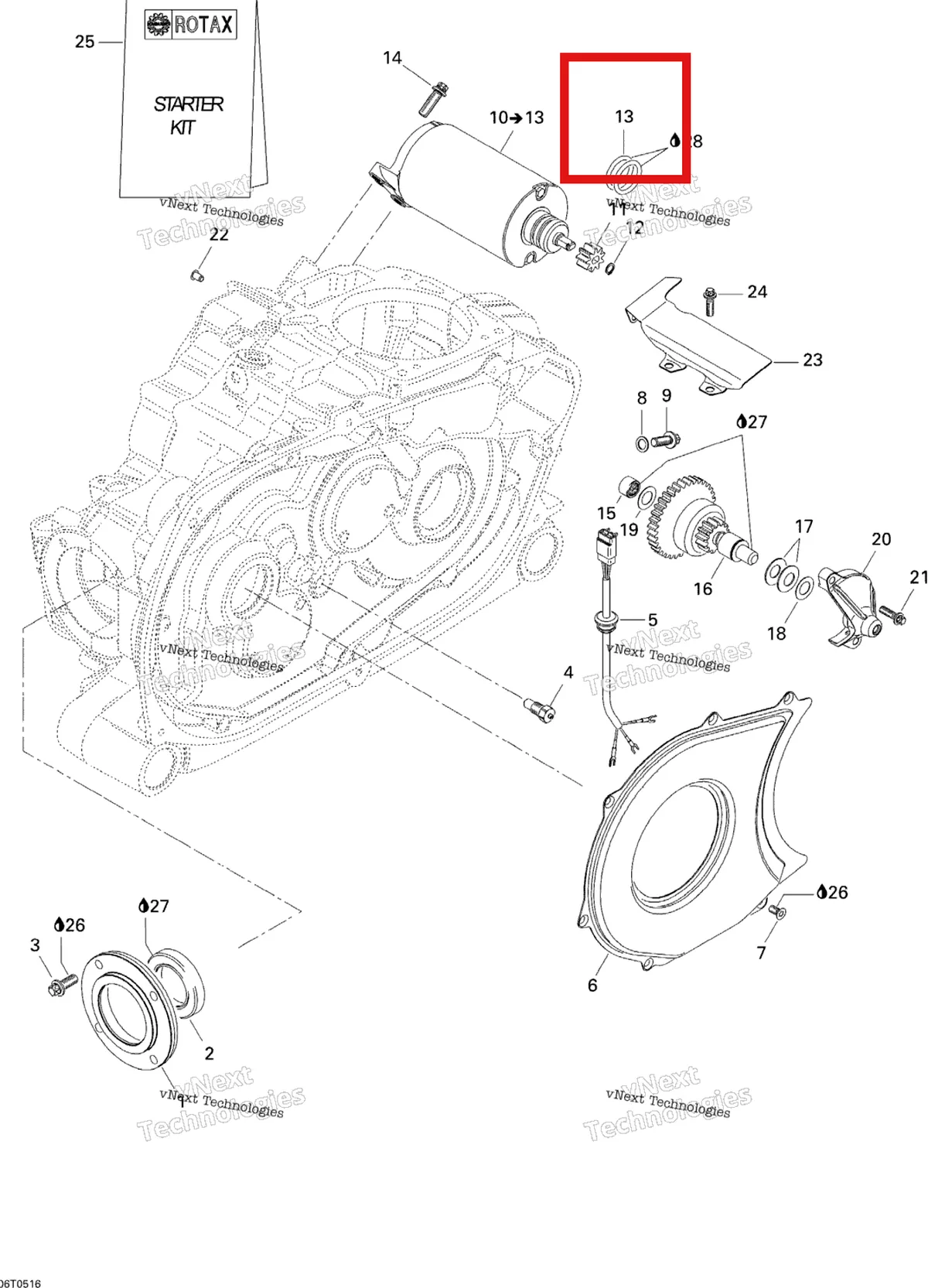 Деталь 420250300 на схеме узла Electric Starter