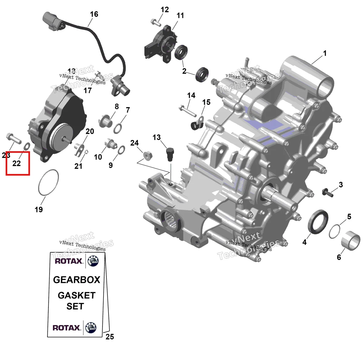 Деталь 420250315 на схеме узла 2026 Can-Am RENEGADE - 4X4 - XMR - 1000R EFI - 5UTA - Hyper Silver Rotax - Gearbox