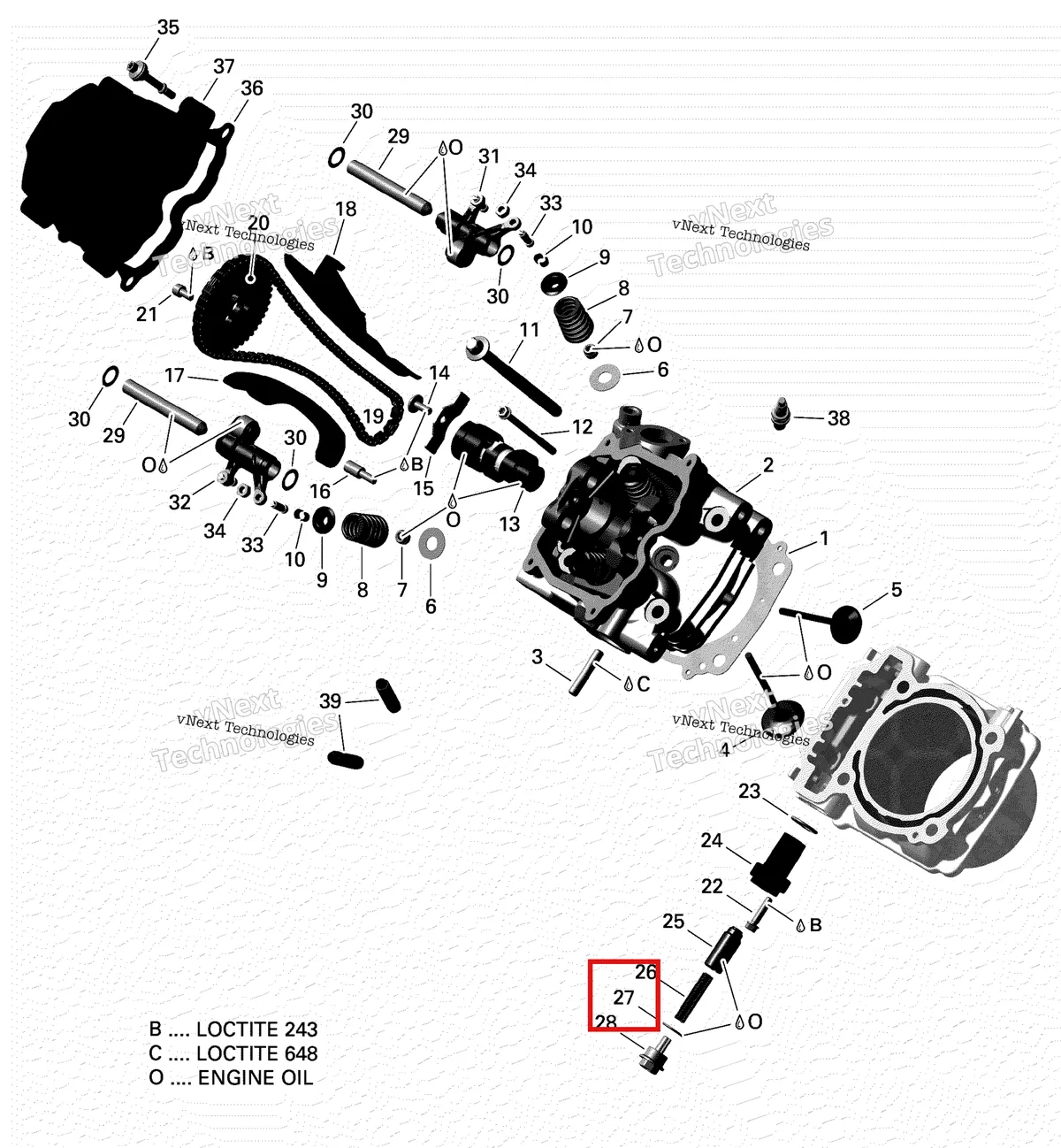 Деталь 420250891 на схеме узла 2021 Can-Am Defender HD5 - BASE DPS Rotax - Cylinder Head