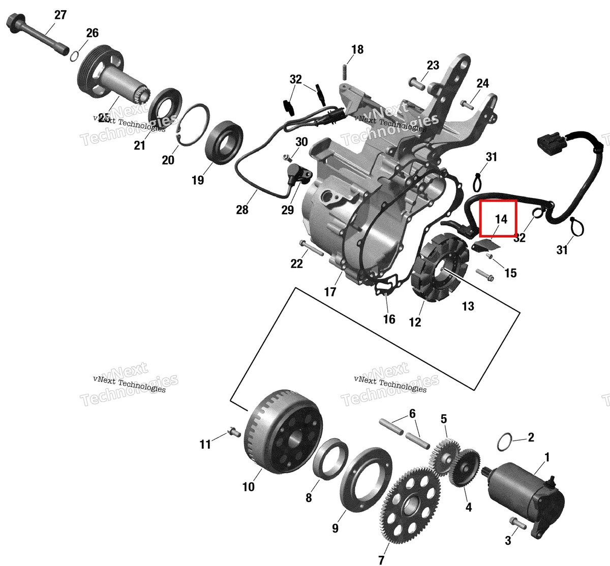 Деталь 420251275 на схеме узла Rotax - Magneto And Electric Starter - Ltd Cab