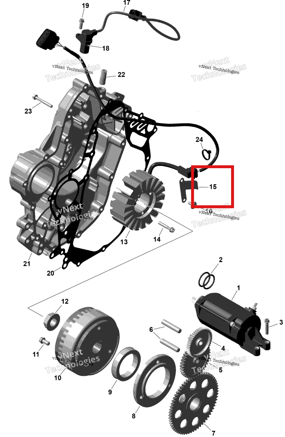 Деталь 420251281 (Трос крышка Can-Am Outlander 4x4 XT 1000R (2025) (420251281)) на схеме узла 2026 Can-Am OUTLANDER - 4X4 - STD - 700 - 1CTB - CALI - Granite Grey Rotax - Magneto And Electric Starter