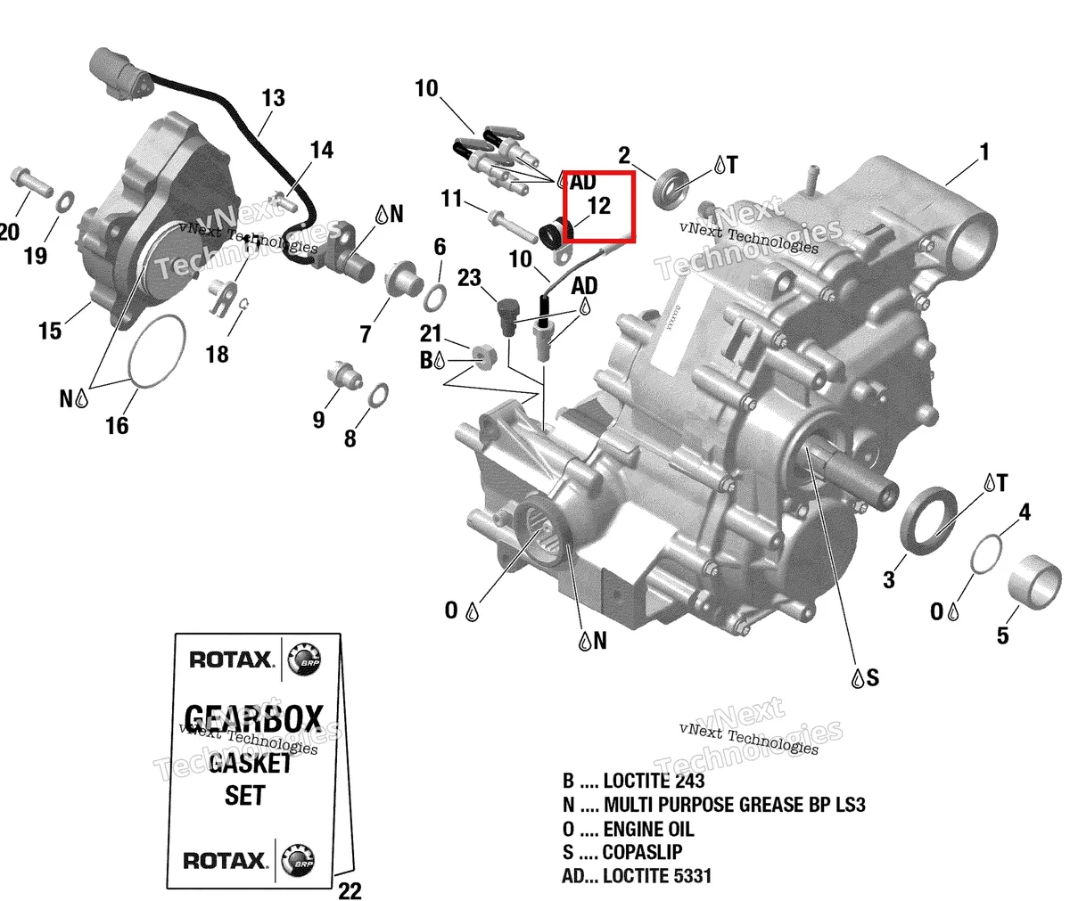 Деталь 420251691 на схеме узла 2019 Can-Am OUTLANDER 650 EFI - T3 Gear Box And Components - 420684829 - Xt