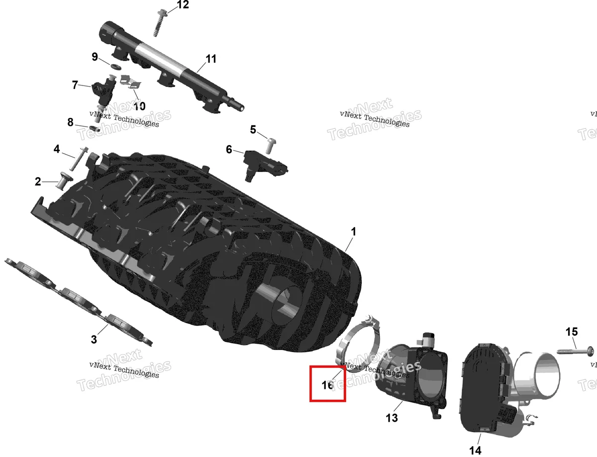 Деталь 420251832 (Хомут шланга 60 80 Can-Am Maverick Turbo RR XRC (2022) (420251832)) на схеме узла 2026 Can-Am Defender - HD11 - LTD CAB - 8JTA - Dark Wildland Camo - 65