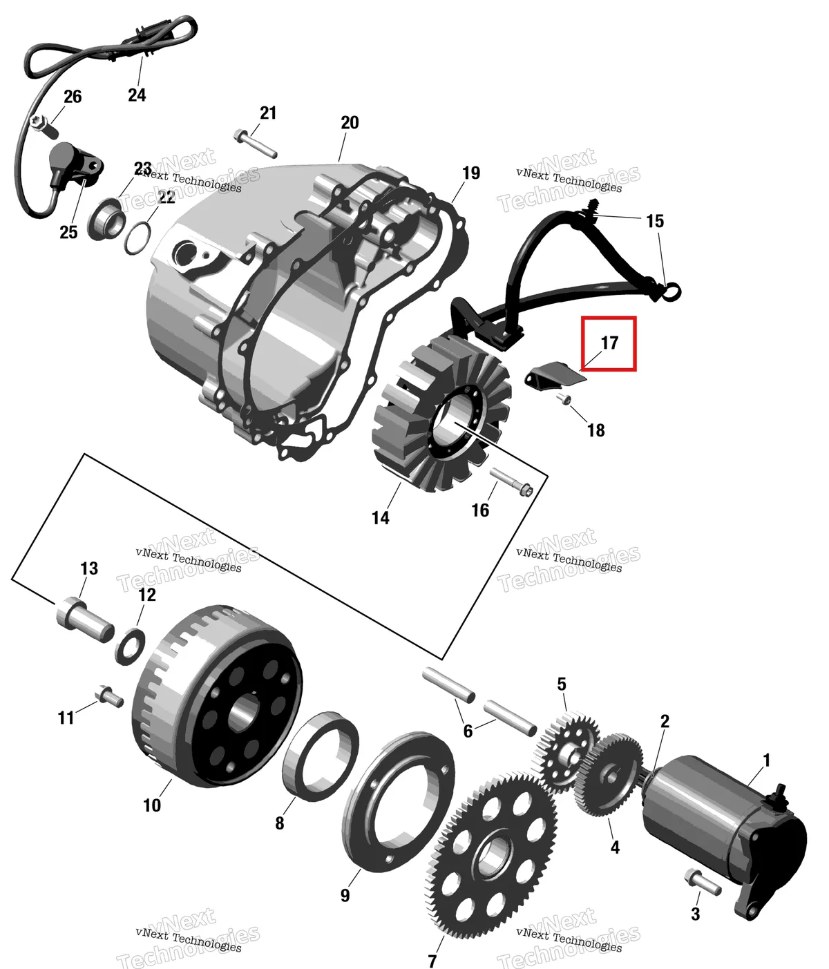 Деталь 420251881 на схеме узла 2023 Can-Am Commander 1000R EFI - DPS Rotax - Magneto And Electric Starter