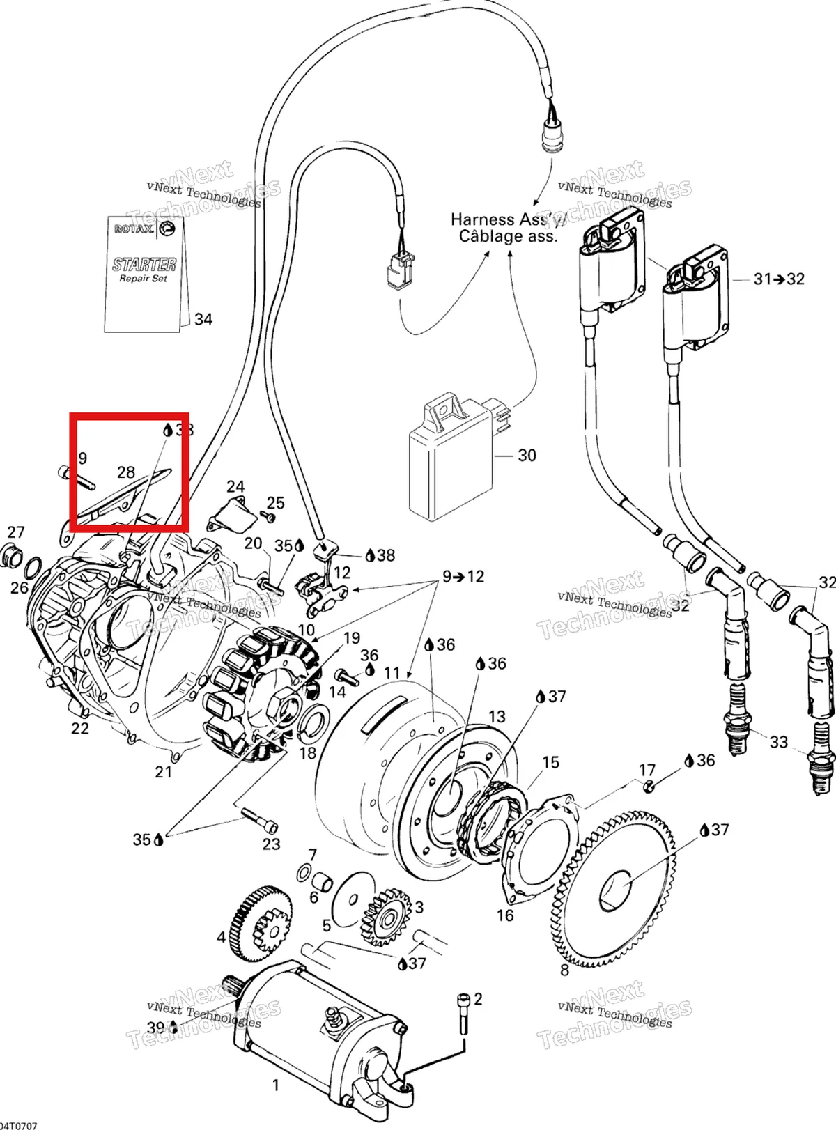 Деталь 420251990 на схеме узла 2007 Can-Am DS 650 X Ignition And Magneto