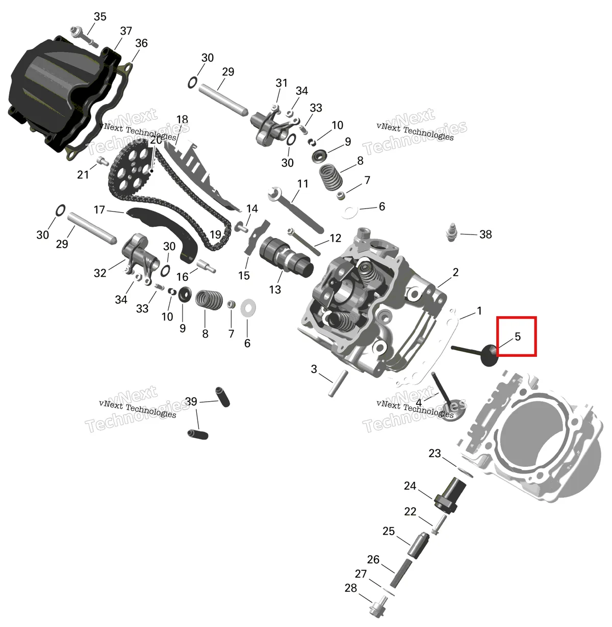 Деталь 420253172 на схеме узла 2024 Can-Am Outlander MAX 450 EFI 6X6 - 4ZRA - DPS Package - Tundra Green Rotax - Cylinder Head