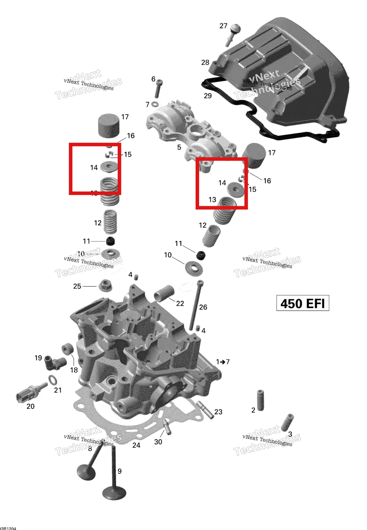 Деталь 420253957 на схеме узла 2015 Can-Am DS 450EFI STD Cylinder Head