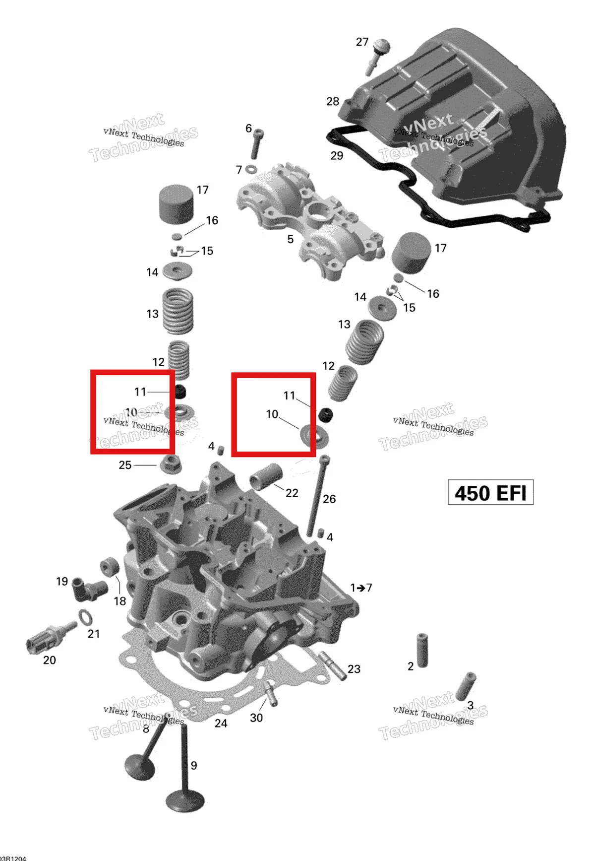 Деталь 420253967 на схеме узла 2015 Can-Am DS 450EFI STD Cylinder Head