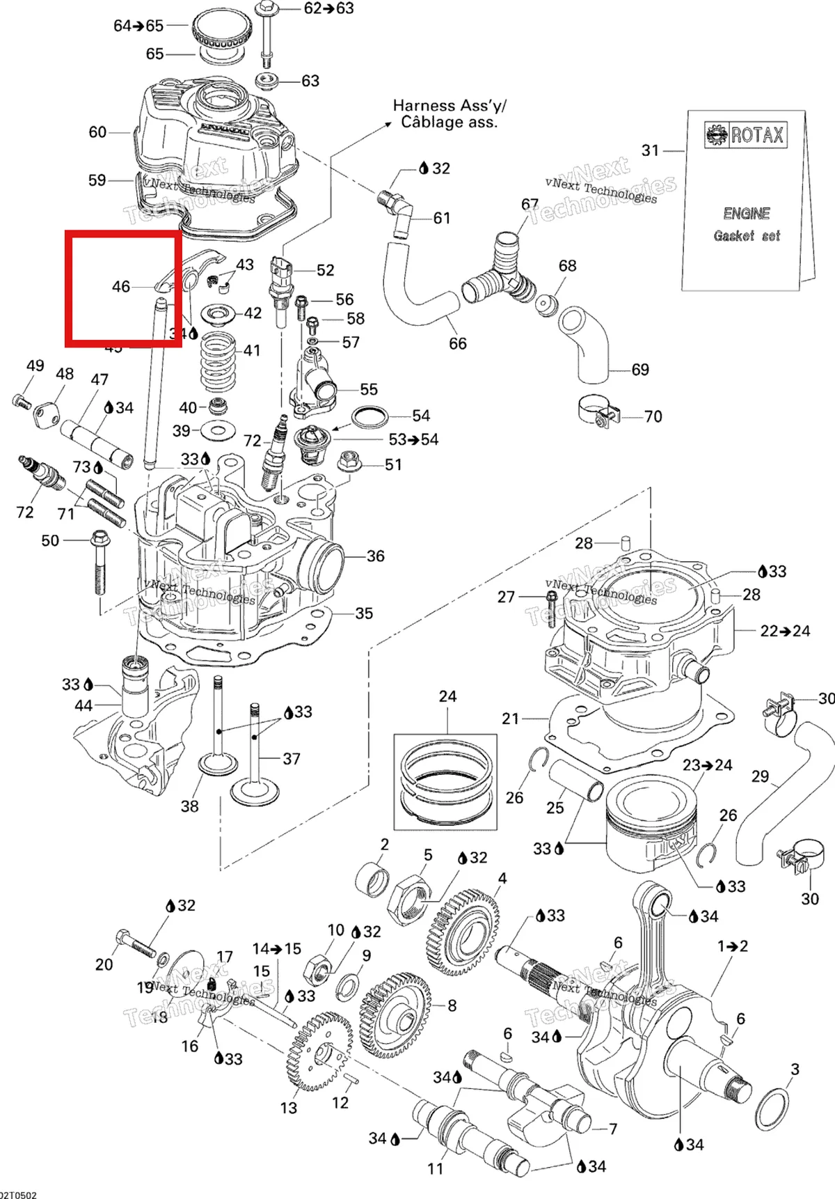 Деталь 420254083 на схеме узла 2005 Can-Am Traxter 5 Speed Crankshaft, Piston And Cylinder