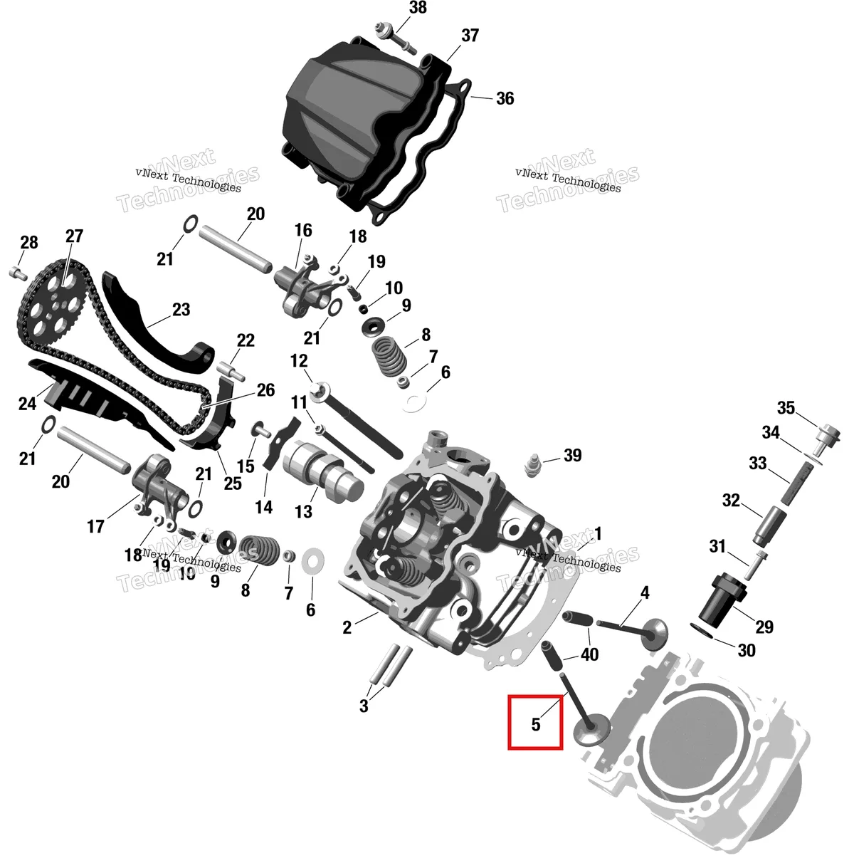 Деталь 420254356 на схеме узла Rotax - Front Cylinder Head