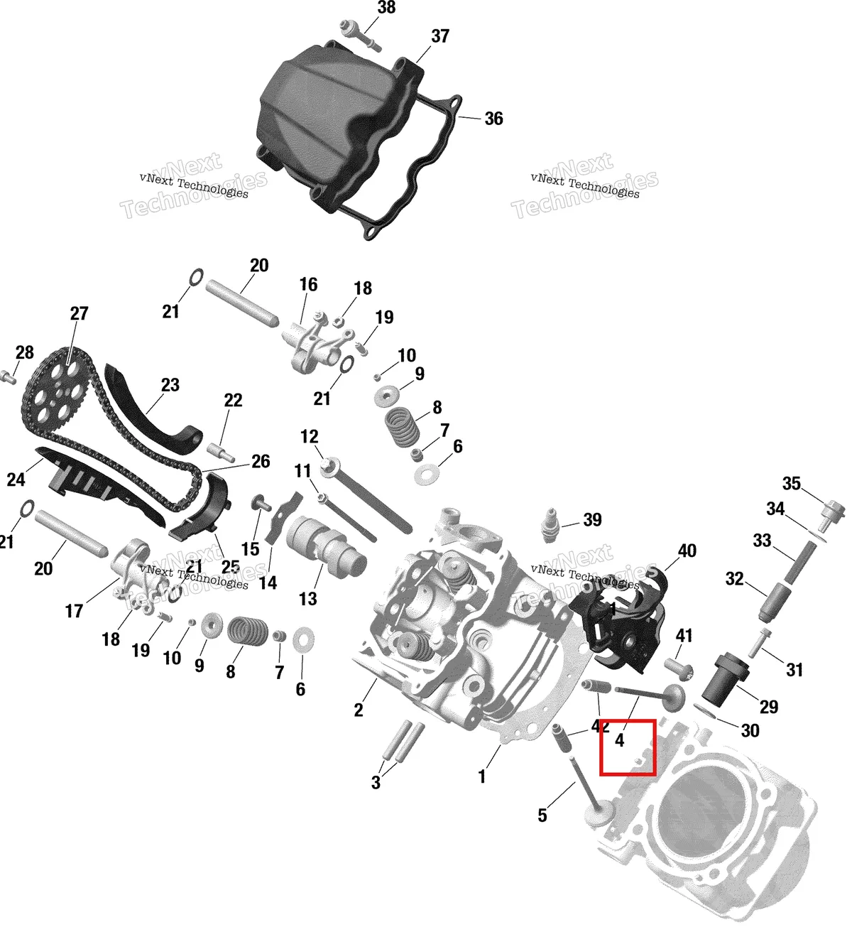 Деталь 420254366 на схеме узла 2022 Can-Am Traxter HD9 - DPS - CE Rotax - Front Cylinder Head