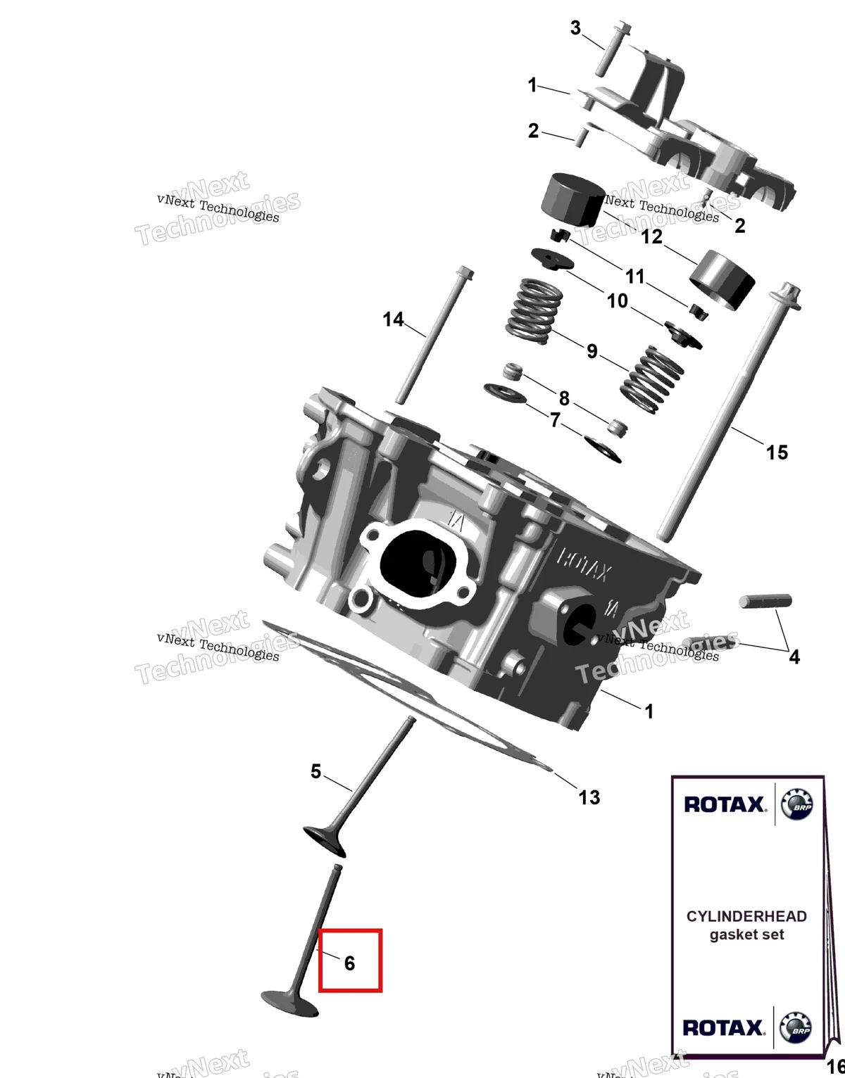 Деталь 420254425 (Выпускной клапан 31 мм Can-Am Outlander 4x4 XT 1000R (2025) (420254425)) на схеме узла 2026 Can-Am OUTLANDER - 2X4 - STD - 500 - 1KTB - Legion Red Rotax - Cylinder Head