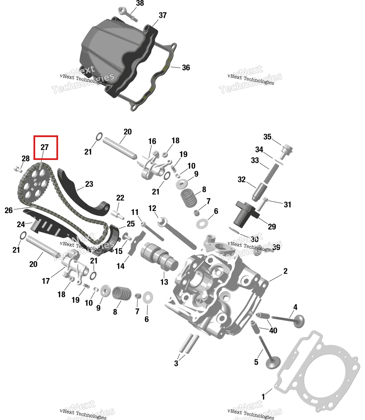 Деталь 420254435 на схеме узла Rotax - Front Cylinder Head
