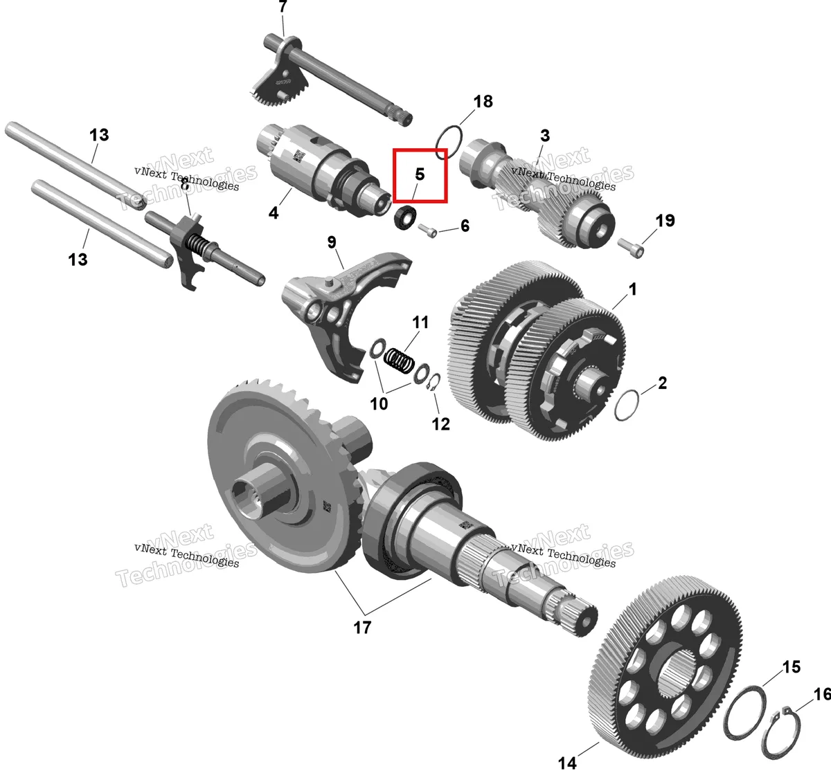 Деталь 420256000 на схеме узла 2026 Can-Am OUTLANDER - 4X4 - EV - 2WTA - Granite Grey Rotax - Gearbox 2