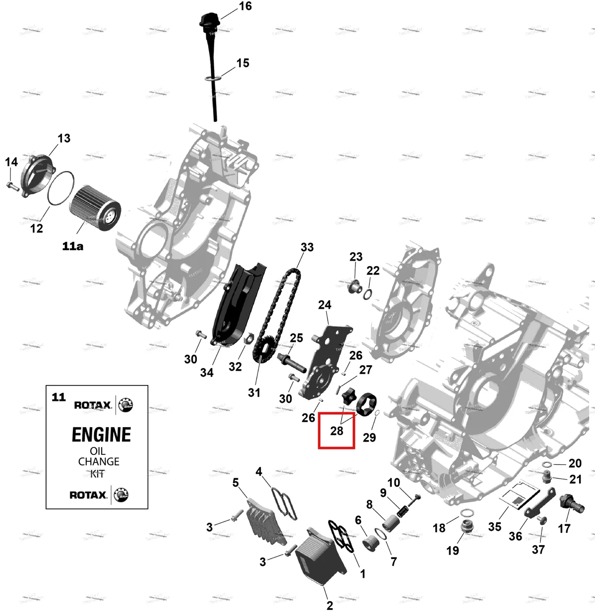 Деталь 420256355 (Масляный насос ротор комплект Can-Am Outlander 4x4 XT 1000R (2025) (420256355)) на схеме узла 2026 Can-Am OUTLANDER - 4X4 - STD - 700 - 1CTB - CALI - Granite Grey Rotax - Engine Lubrication