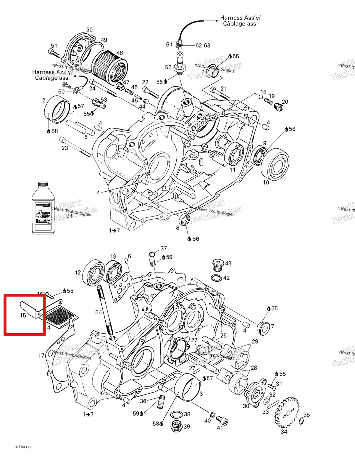 Деталь 420256430 на схеме узла 2003 Can-Am DS 650 Baja Crankcase