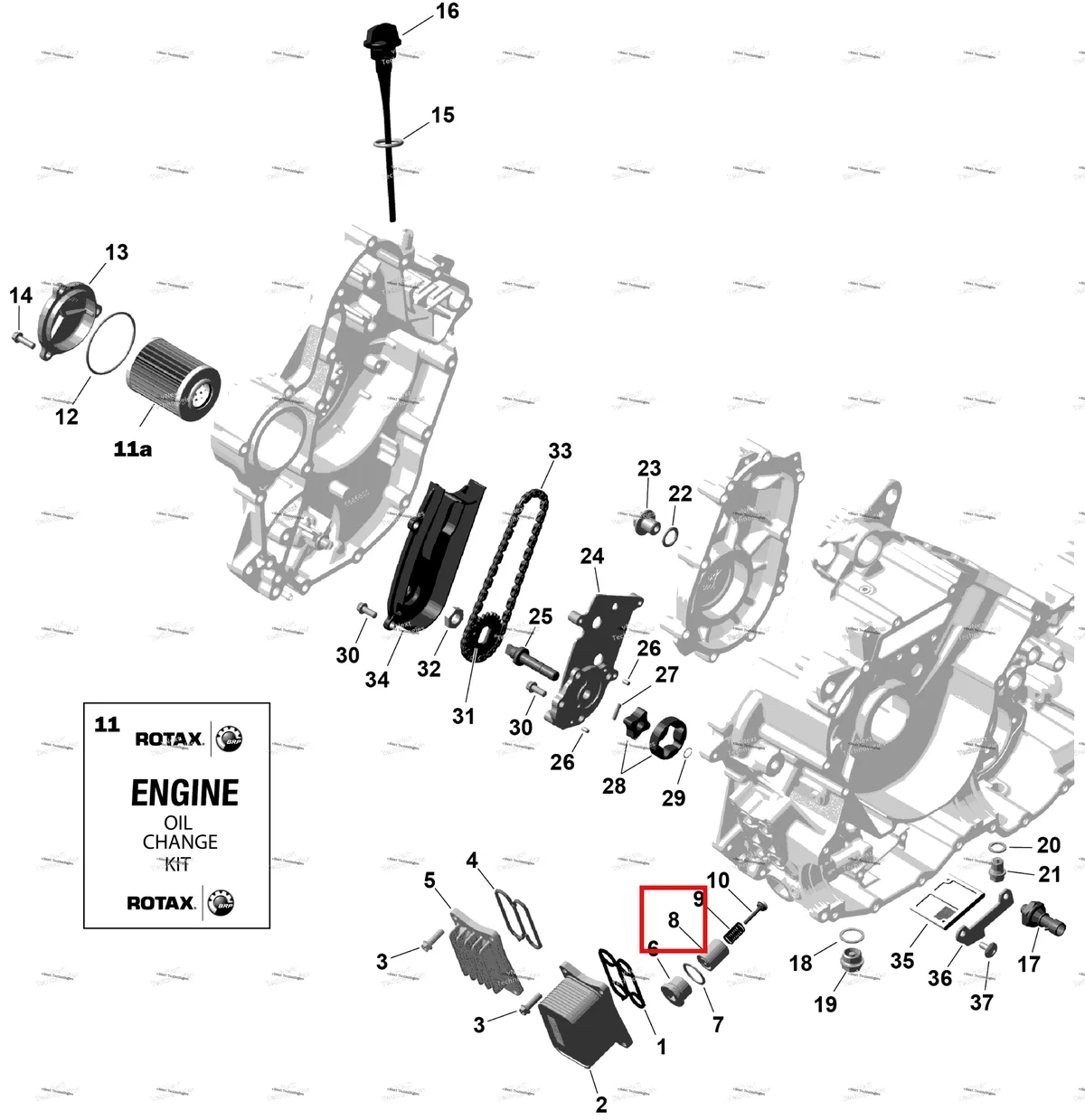 Деталь 420256487 на схеме узла 2026 Can-Am OUTLANDER - 4X4 - STD - 700 - 1CTB - CALI - Granite Grey Rotax - Engine Lubrication