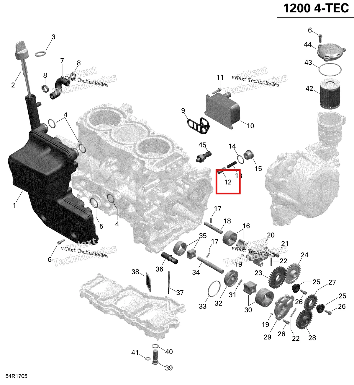 Деталь 420256510 (Поршень Регулирующий Давление) на схеме узла 2019 Ski-Doo EXPEDITION LE-SE 1200 4-TEC Engine Lubrication - 1200Itc 4-Tec