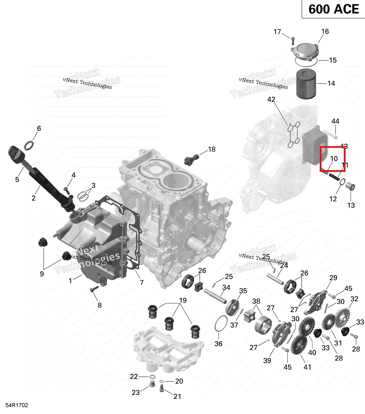 Деталь 420256517 (Pression Regulating поршень Ski-Doo Expedition LE 900 ACE (2015) (420256517)) на схеме узла 2019 Ski-Doo EXPEDITION SPORT 600 ACE Engine Lubrication - 600 Ace