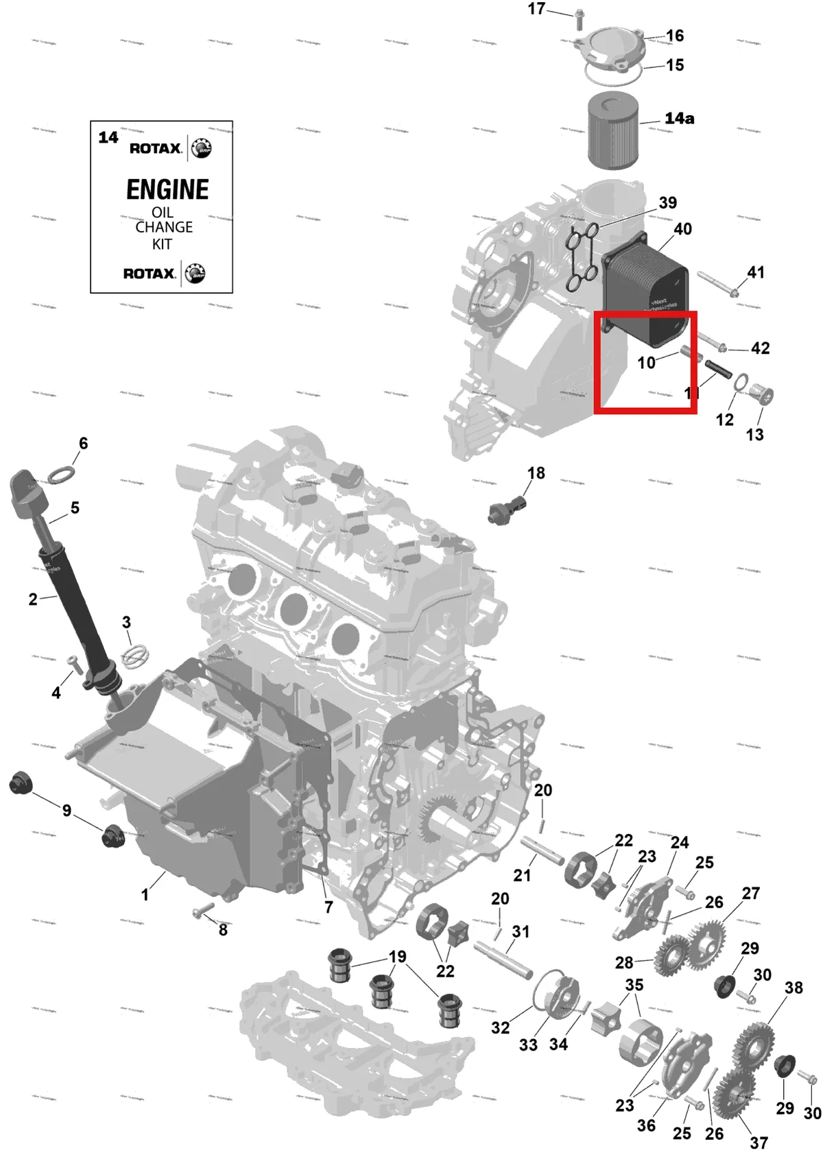 Деталь 420256518 на схеме узла 2026 Sea-Doo SPARK - 900 HO ACE - TRIXX - 66TA - Bright White - 3UP Rotax - Engine Lubrication