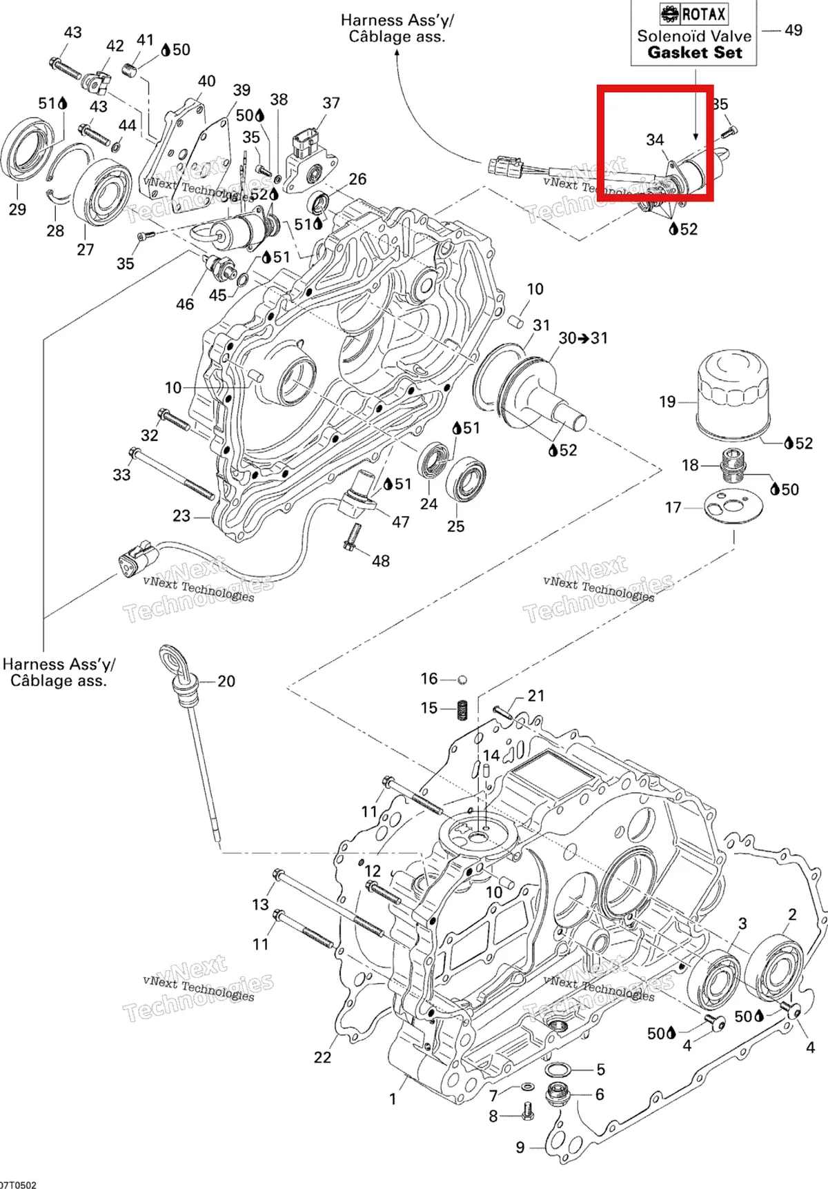 Деталь 420256550 на схеме узла 2005 Can-Am Traxter 5 Speed Clutch Housing And Cover