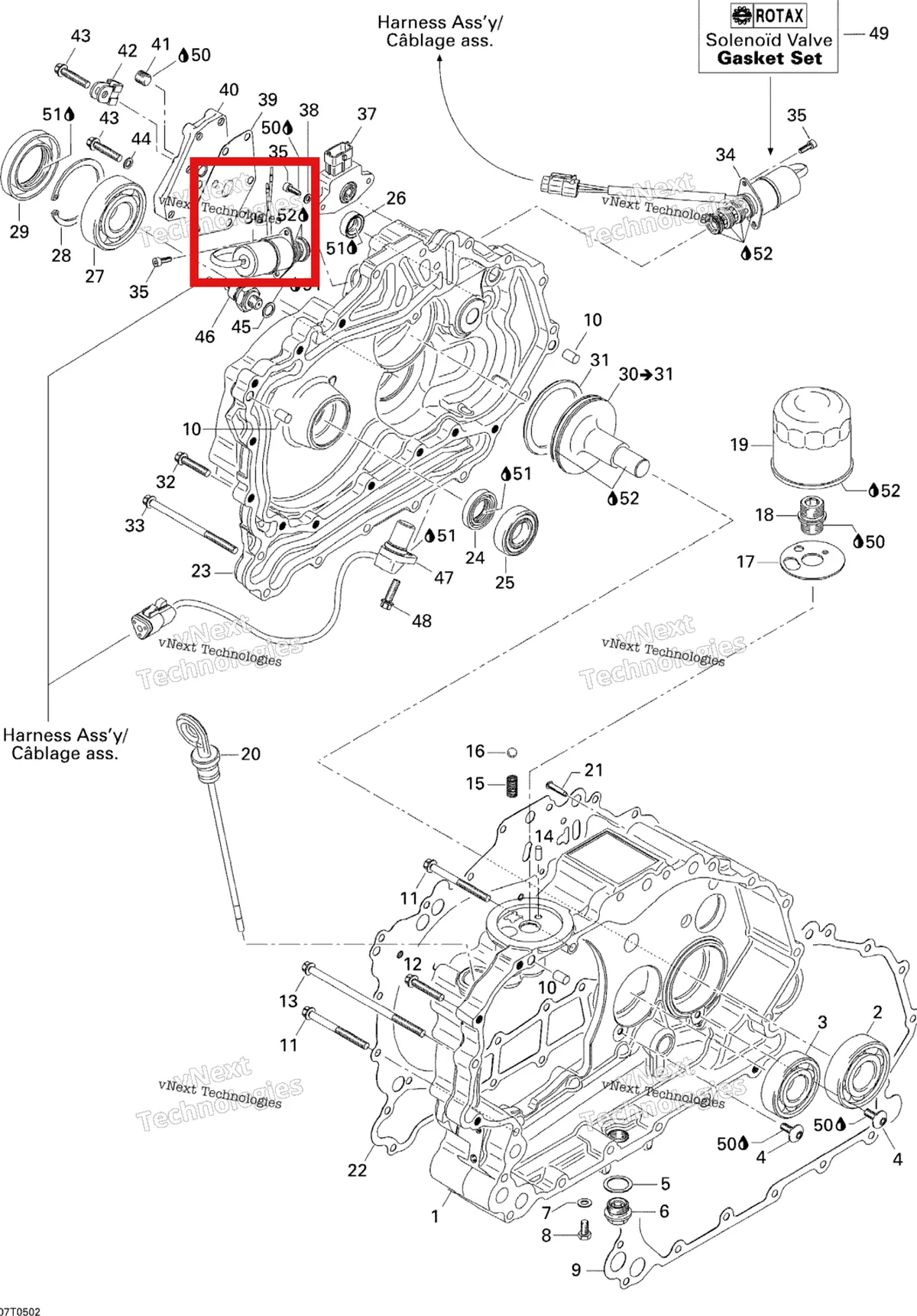 Деталь 420256560 на схеме узла 2005 Can-Am Traxter 5 Speed Clutch Housing And Cover