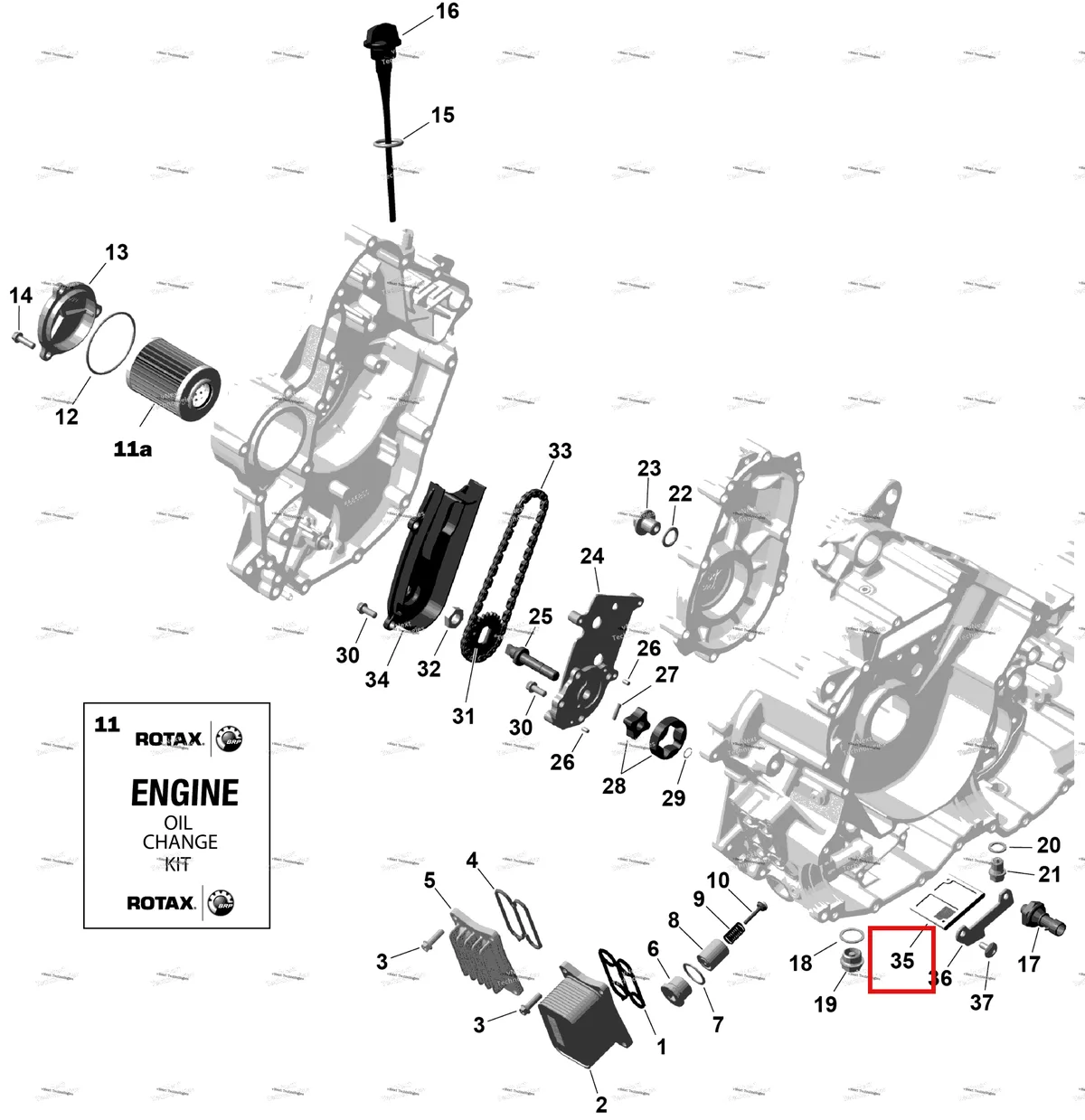 Деталь 420256585 (Масляный сетка Can-Am Outlander 4x4 XT 1000R (2025) (420256585)) на схеме узла 2026 Can-Am OUTLANDER - 4X4 - STD - 700 - 1CTB - CALI - Granite Grey Rotax - Engine Lubrication