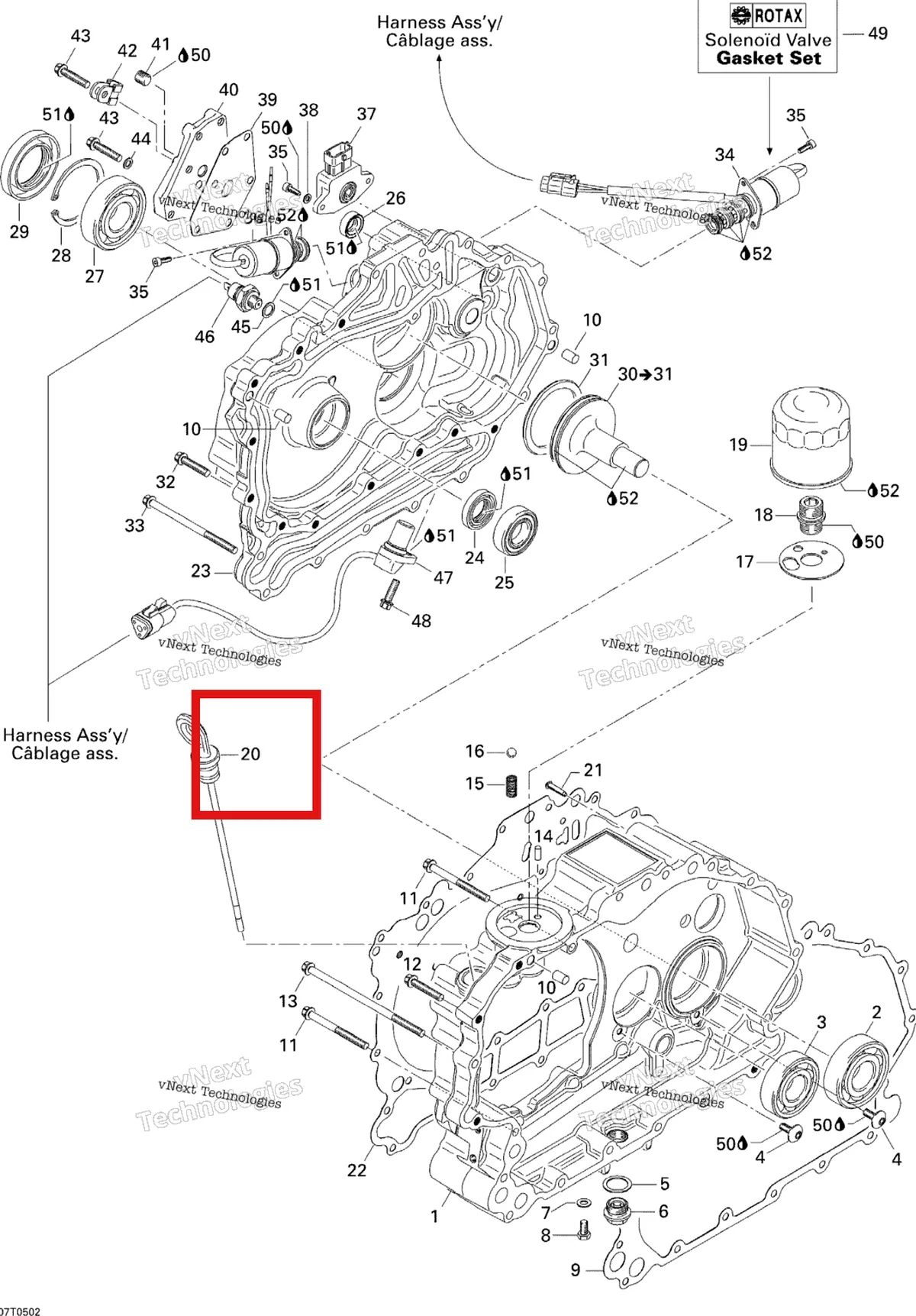 Деталь 420256610 на схеме узла 2005 Can-Am Traxter 5 Speed Clutch Housing And Cover