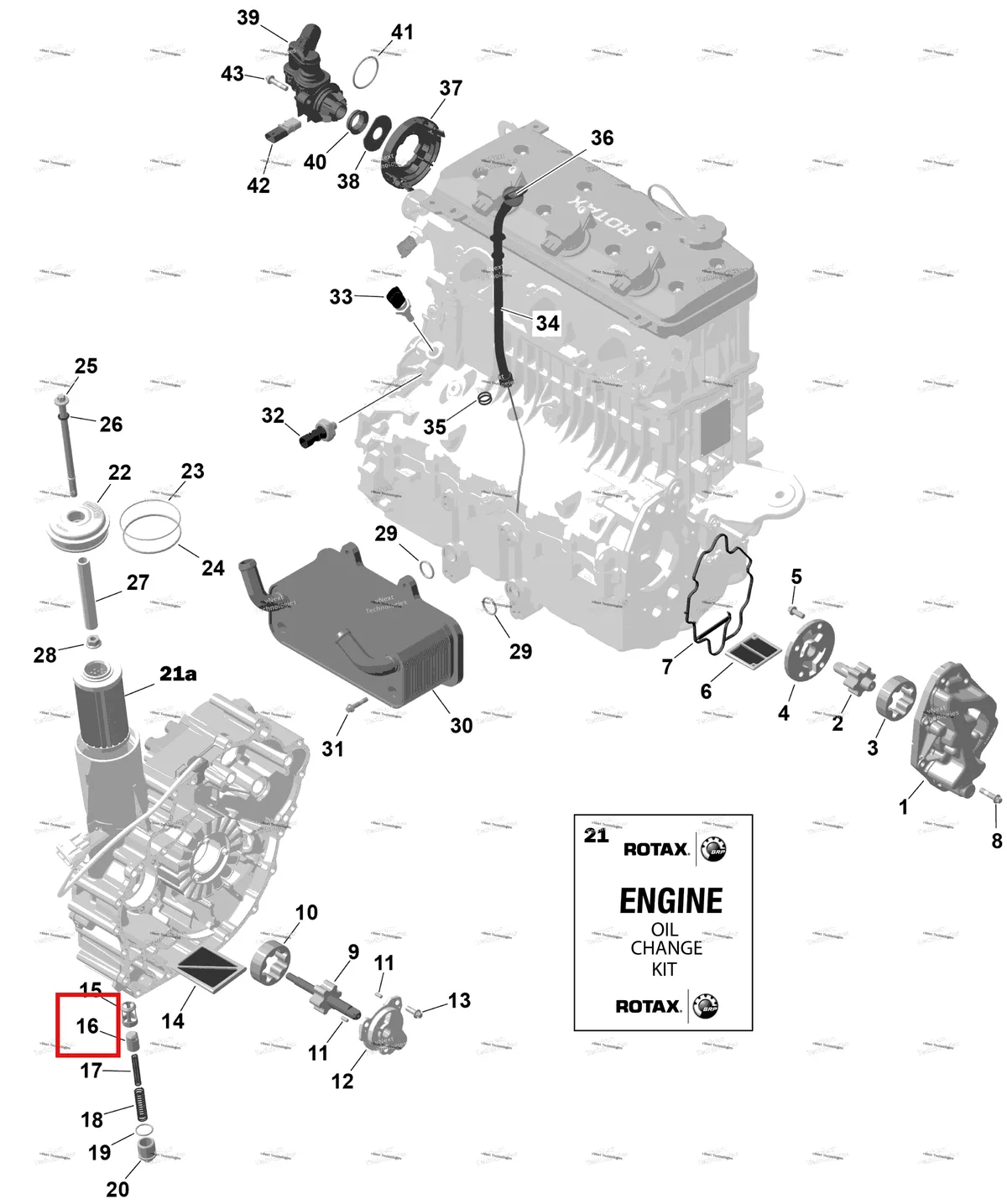 Деталь 420256633 на схеме узла 2026 Sea-Doo GTX - 325 - LIMITED - 26TC - Hybrid White Peal - Audio Rotax - Engine Lubrication