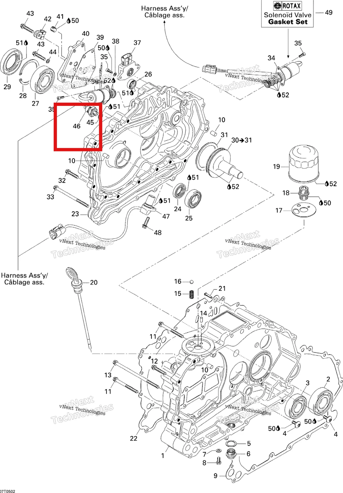 Деталь 420256640 на схеме узла 2005 Can-Am Traxter 5 Speed Clutch Housing And Cover