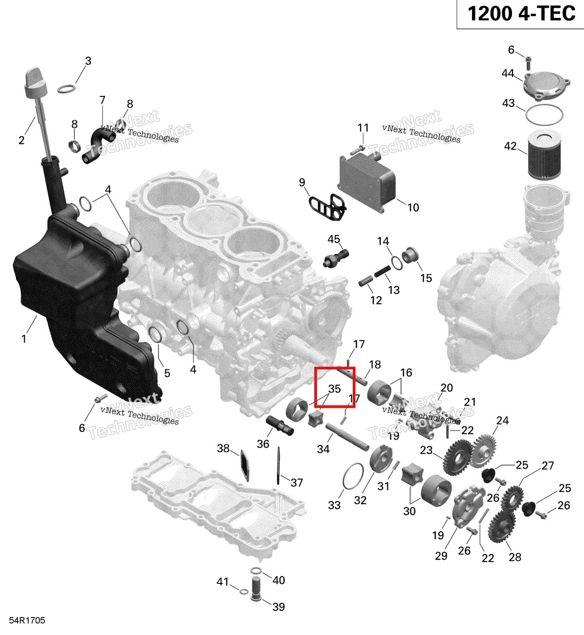 Деталь 420256671 (Ротор Набор) на схеме узла 2019 Ski-Doo EXPEDITION LE-SE 1200 4-TEC Engine Lubrication - 1200Itc 4-Tec