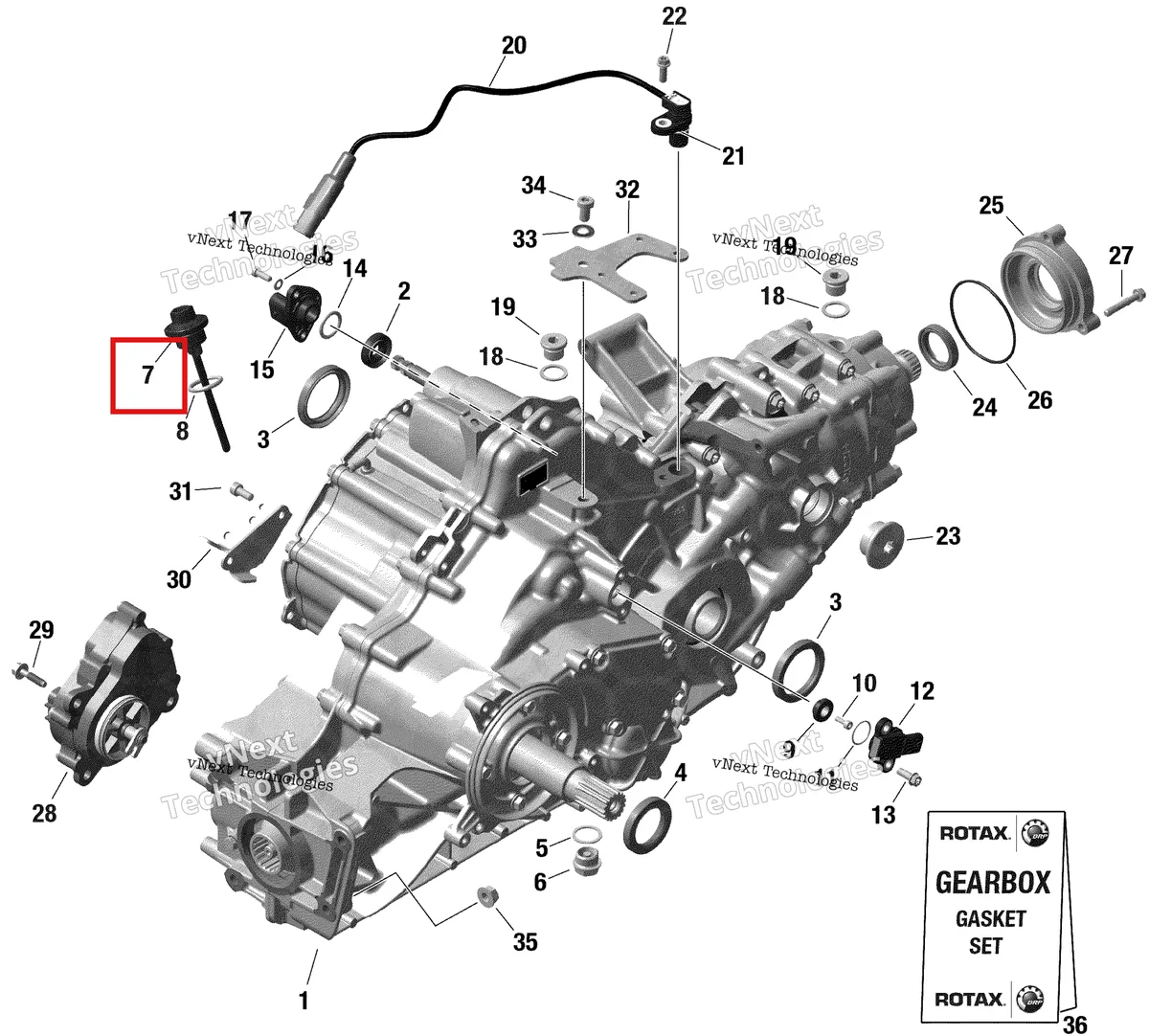 Деталь 420256809 на схеме узла 2022 Can-Am Traxter 6X6 HD10 - DPS - CE Rotax - Gear Box And Components