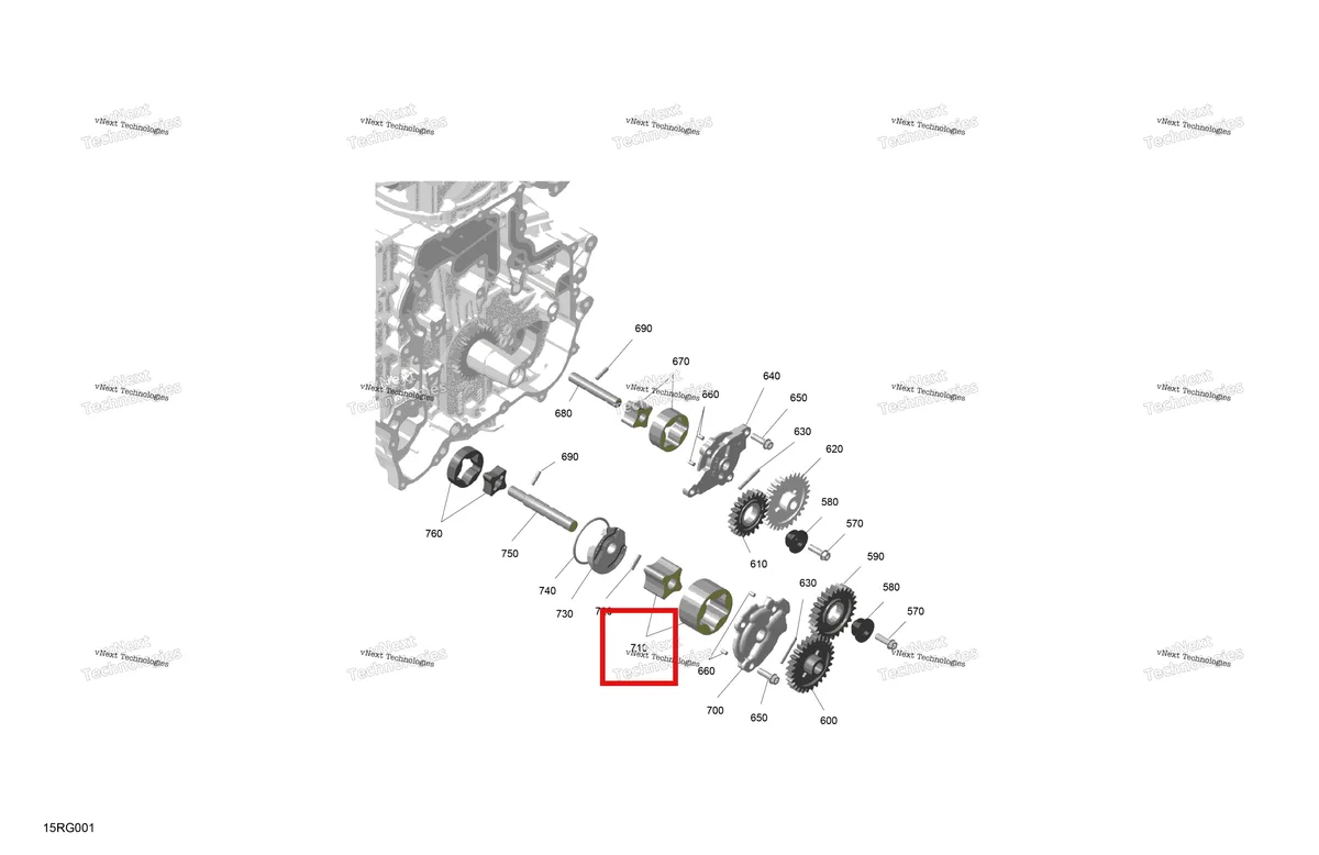 Деталь 420256831 (Масляный Насос Ротора) на схеме узла 2027 Ski-Doo RENEGADE - X-RS - 900 ACE TURBO R - DAVL - Circuit Yellow - 15X137X1.25RS Track Rotax - Oil Pump