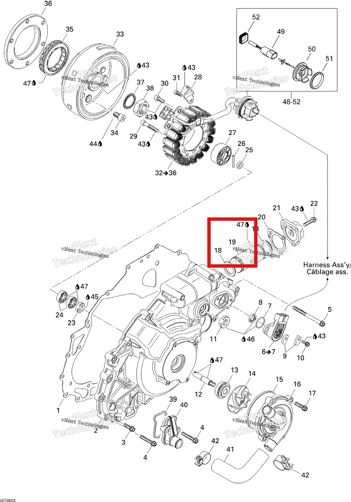 Деталь 420257140 на схеме узла 2005 Can-Am Traxter 5 Speed Ignition, Magneto And Water Pump