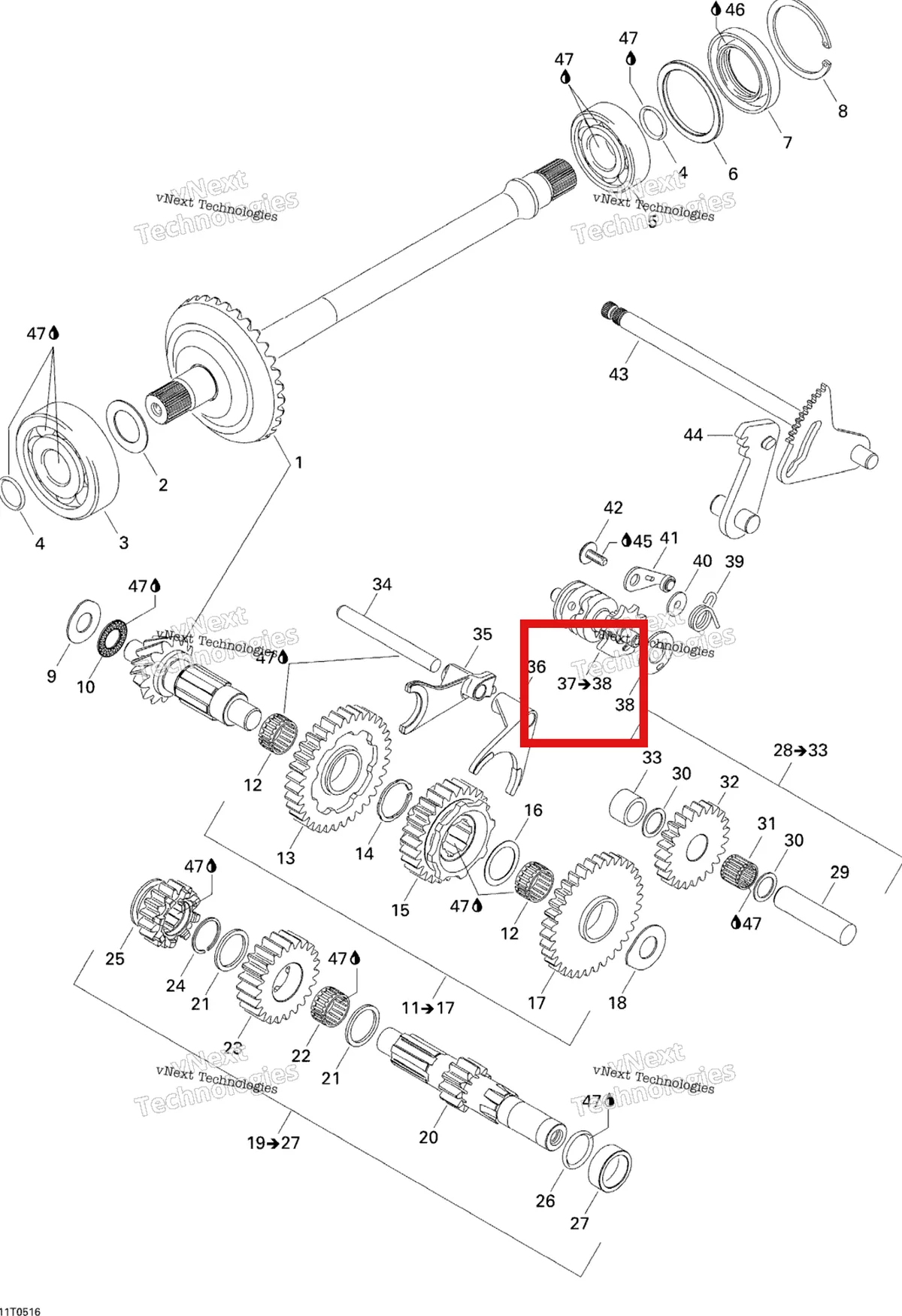 Деталь 420257175 на схеме узла Gear Shift