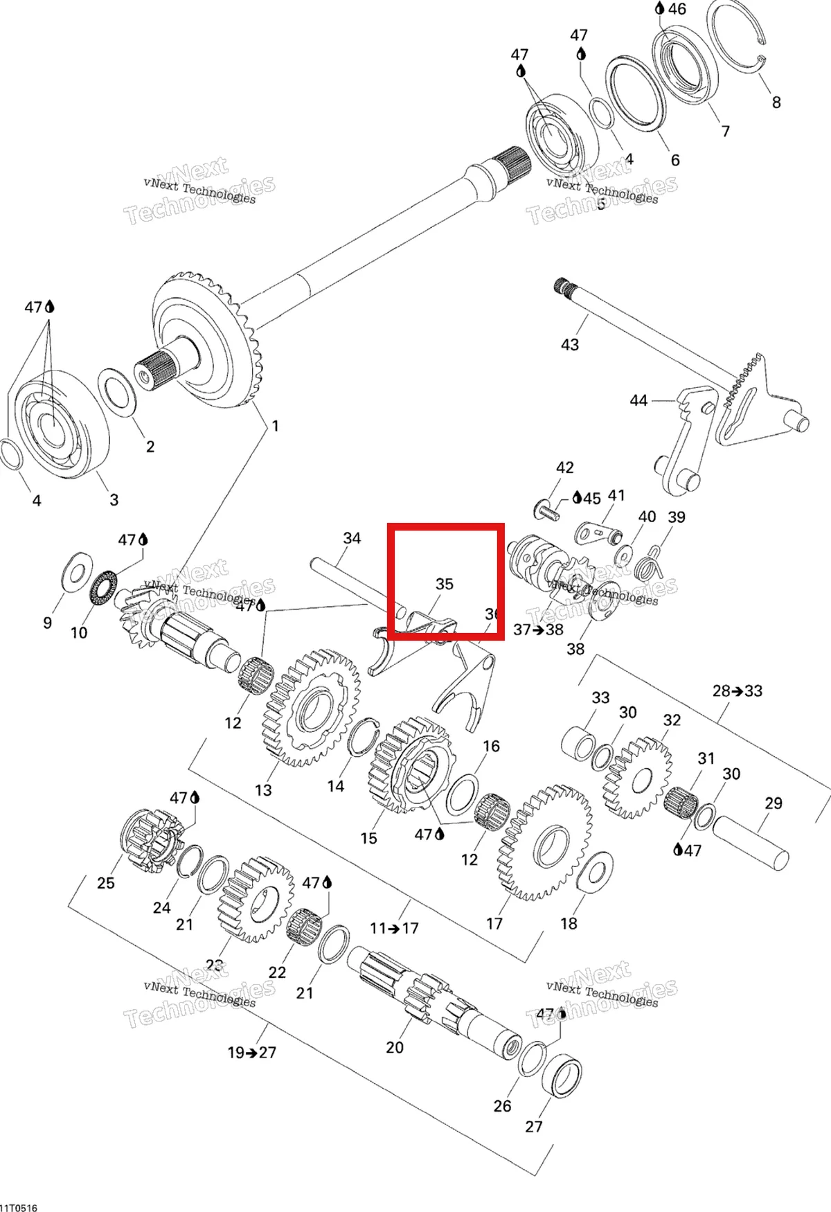 Деталь 420257180 на схеме узла Gear Shift