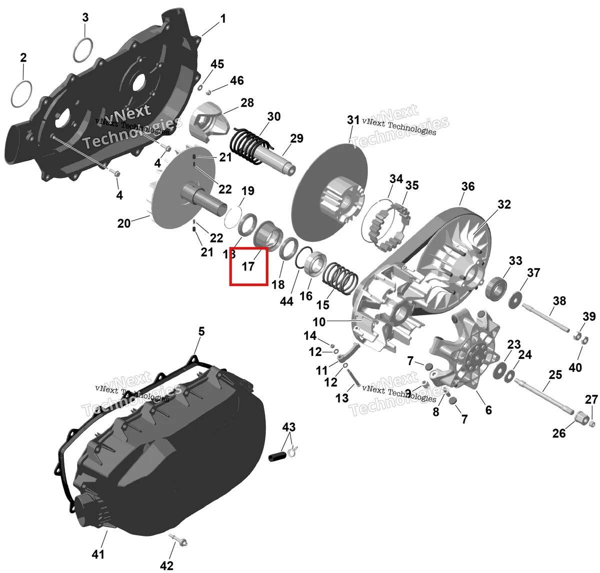 Деталь 420257195 на схеме узла 2026 Can-Am RENEGADE - 4X4 - XMR - 1000R EFI - 5UTA - Hyper Silver Rotax - Cvt