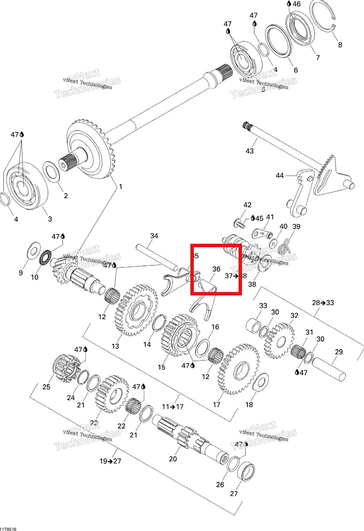 Деталь 420257230 на схеме узла Gear Shift