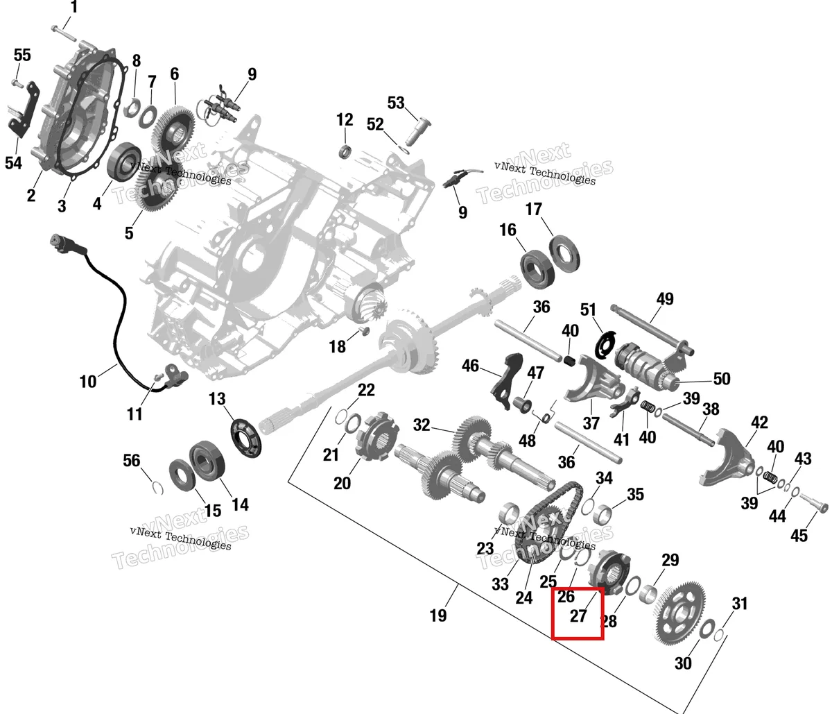 Деталь 420257241 на схеме узла 2022 Can-Am Commander 700 EFI - DPS Rotax - Gearbox