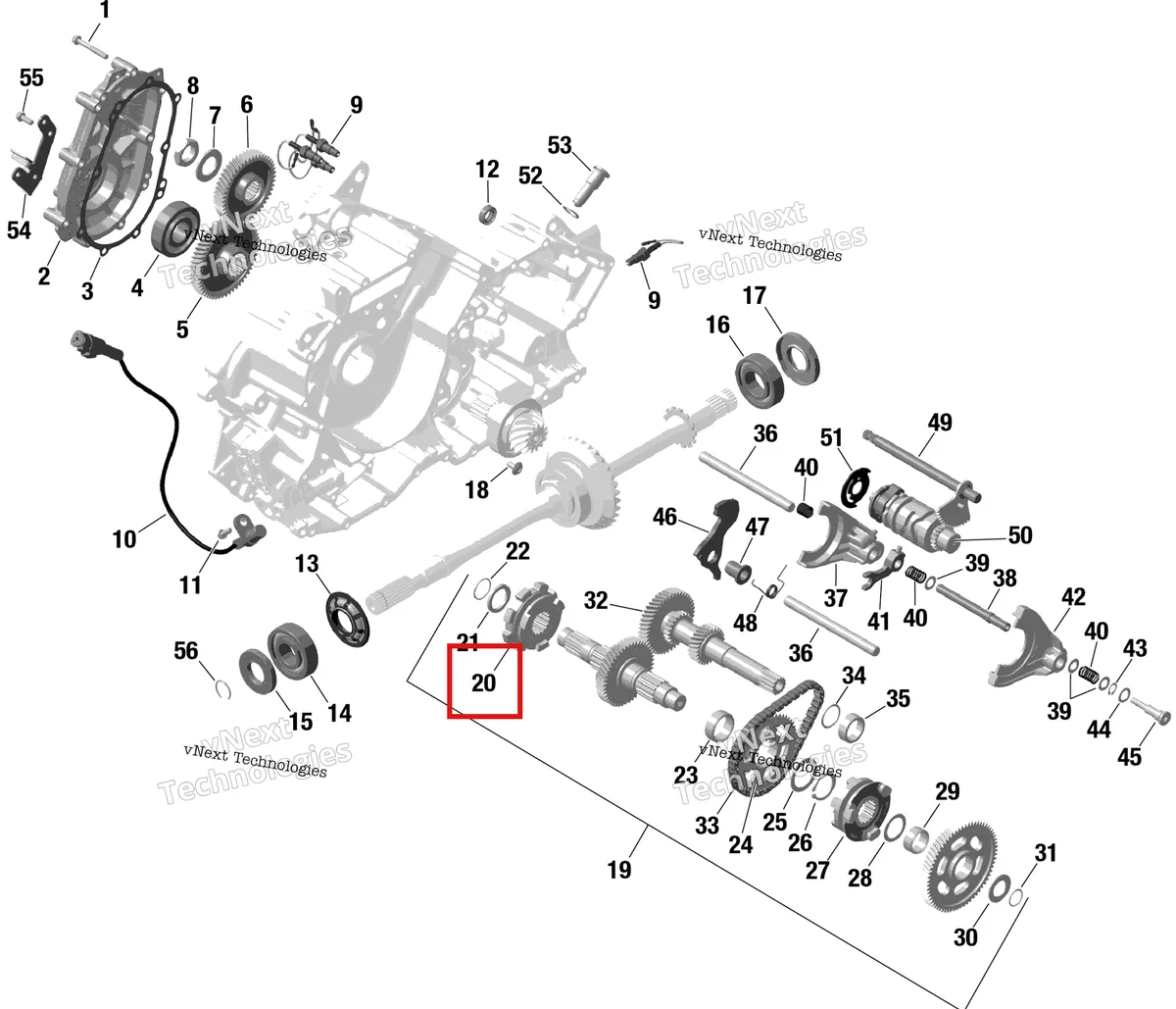 Деталь 420257253 на схеме узла 2022 Can-Am Commander 700 EFI - DPS Rotax - Gearbox