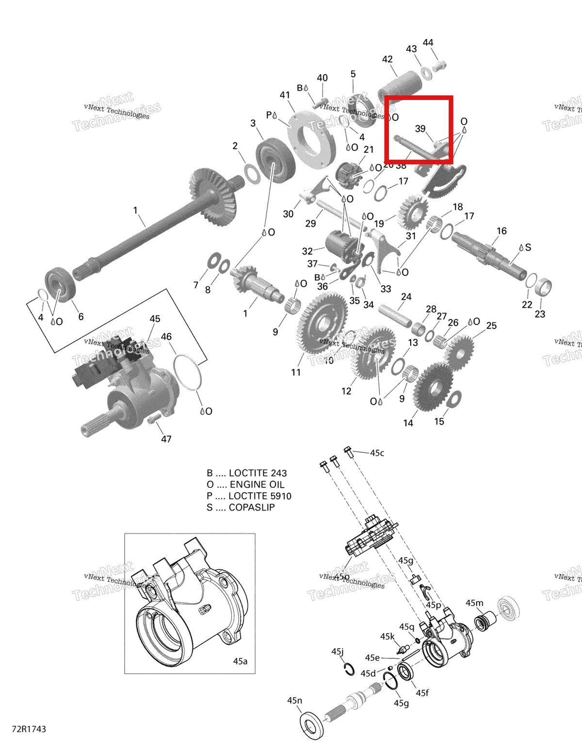 Деталь 420257317 на схеме узла 2021 Can-Am Defender HD5 - BASE DPS Rotax - Gear Box And Components